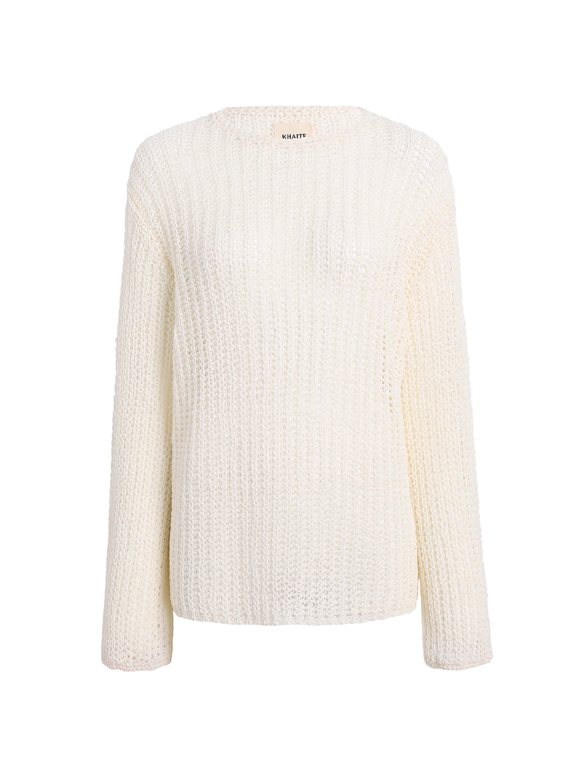 Khaite Elowen Cotton Longline Sweater | Saks Fifth Avenue