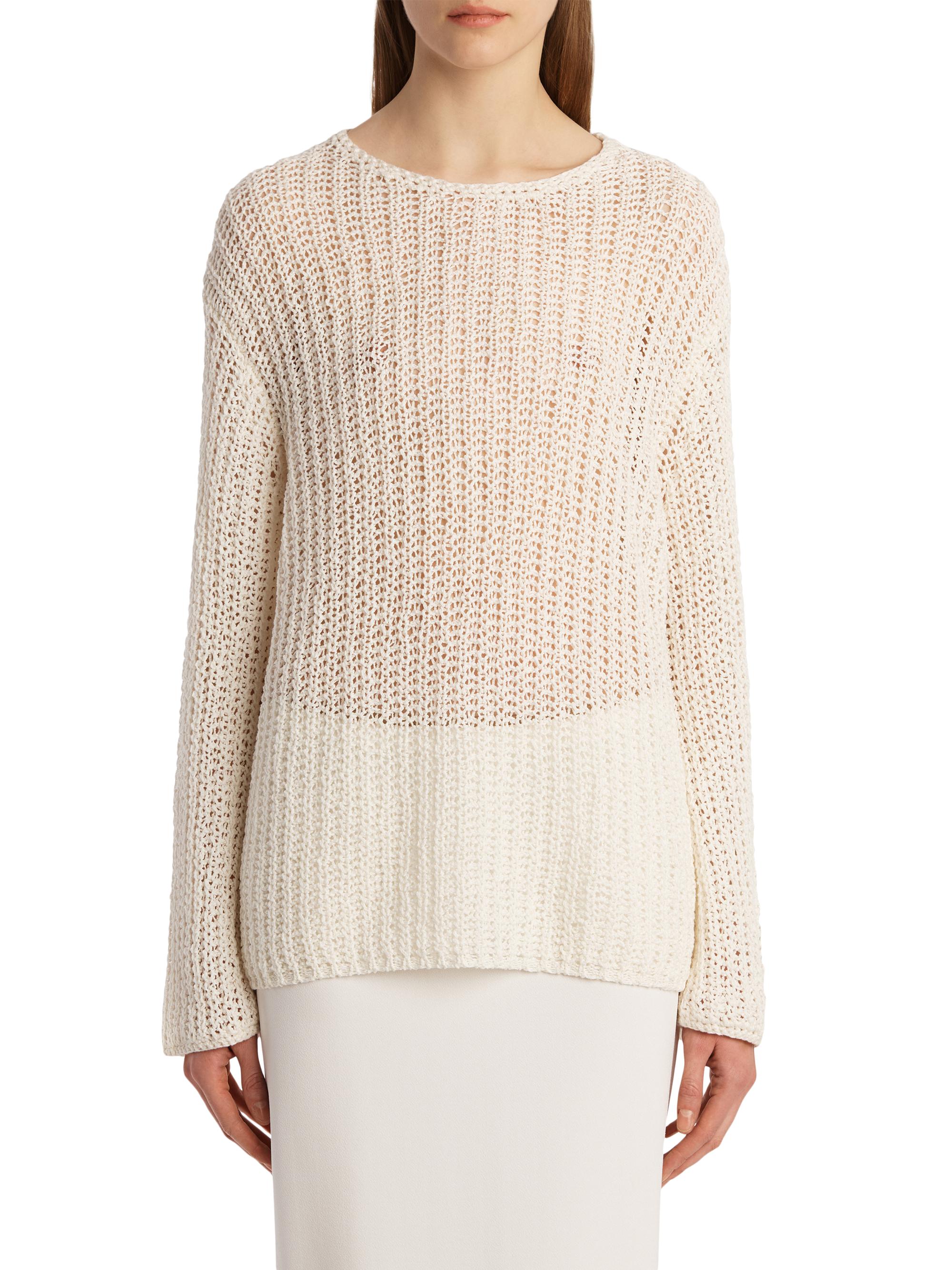 Khaite Elowen Cotton Longline Sweater | Saks Fifth Avenue