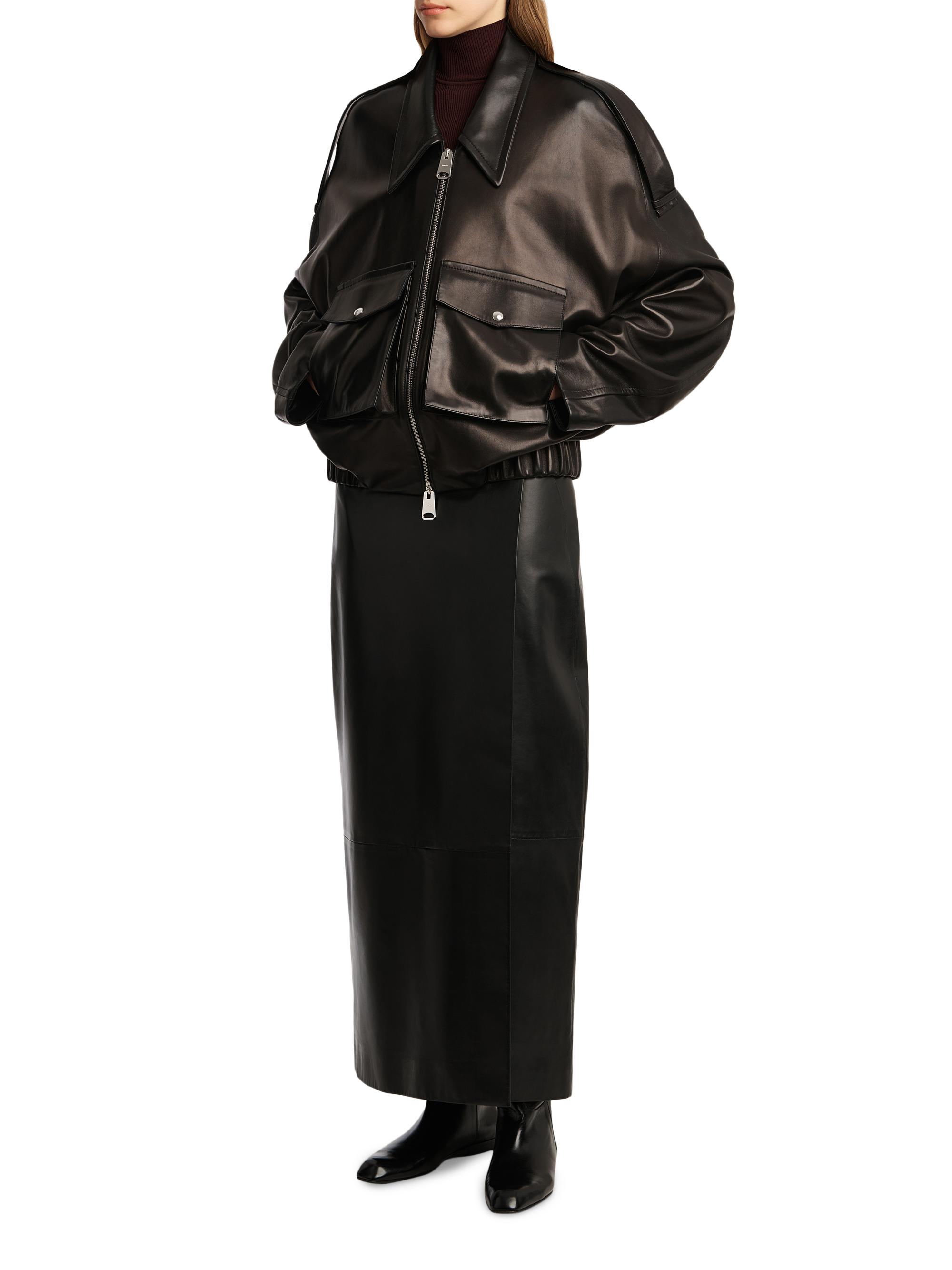 Khaite Owey Leather Bomber Jacket | Saks Fifth Avenue