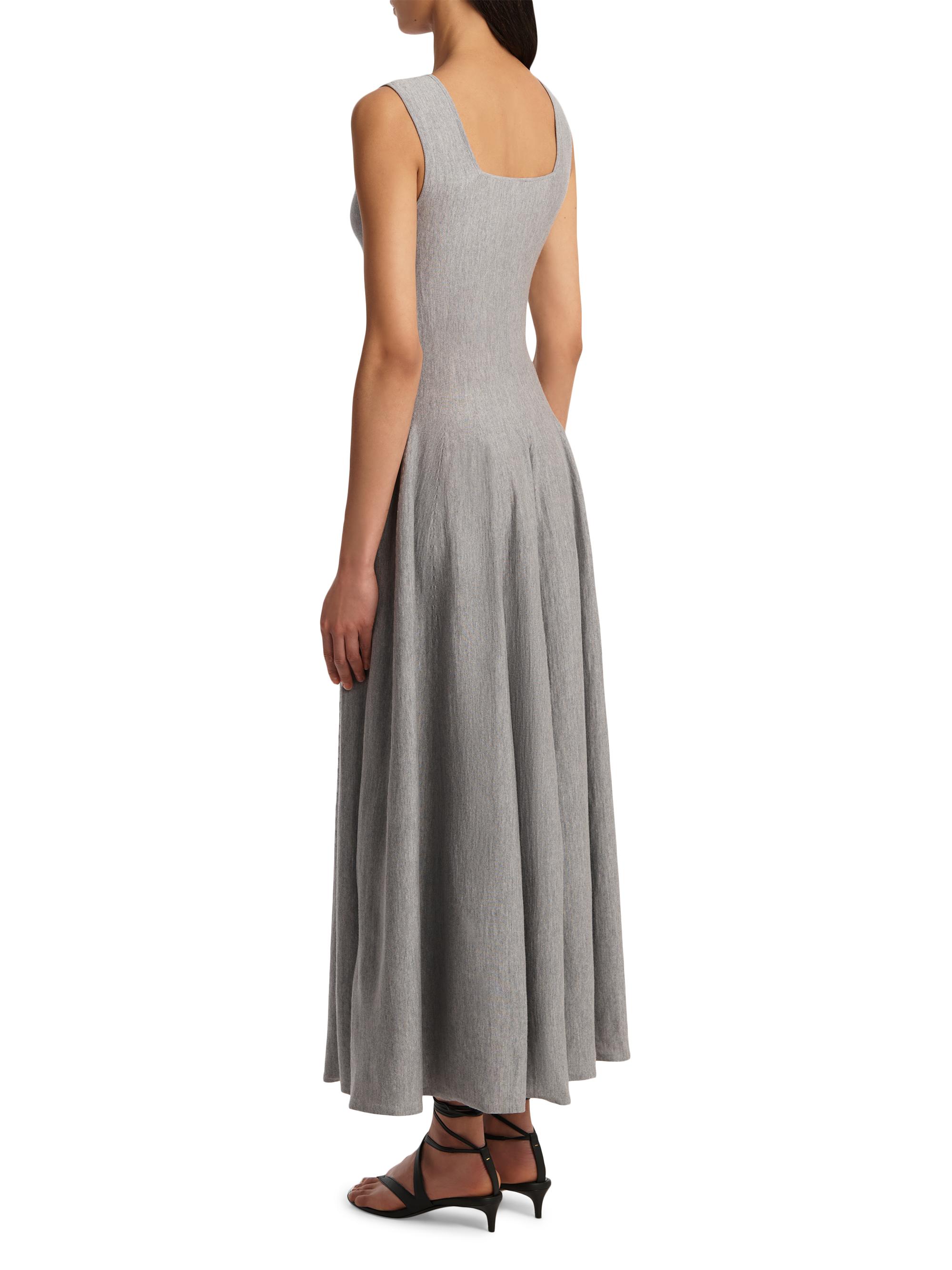 Khaite Jodie Square-Neck Sleeveless Maxi Dress - Mercury