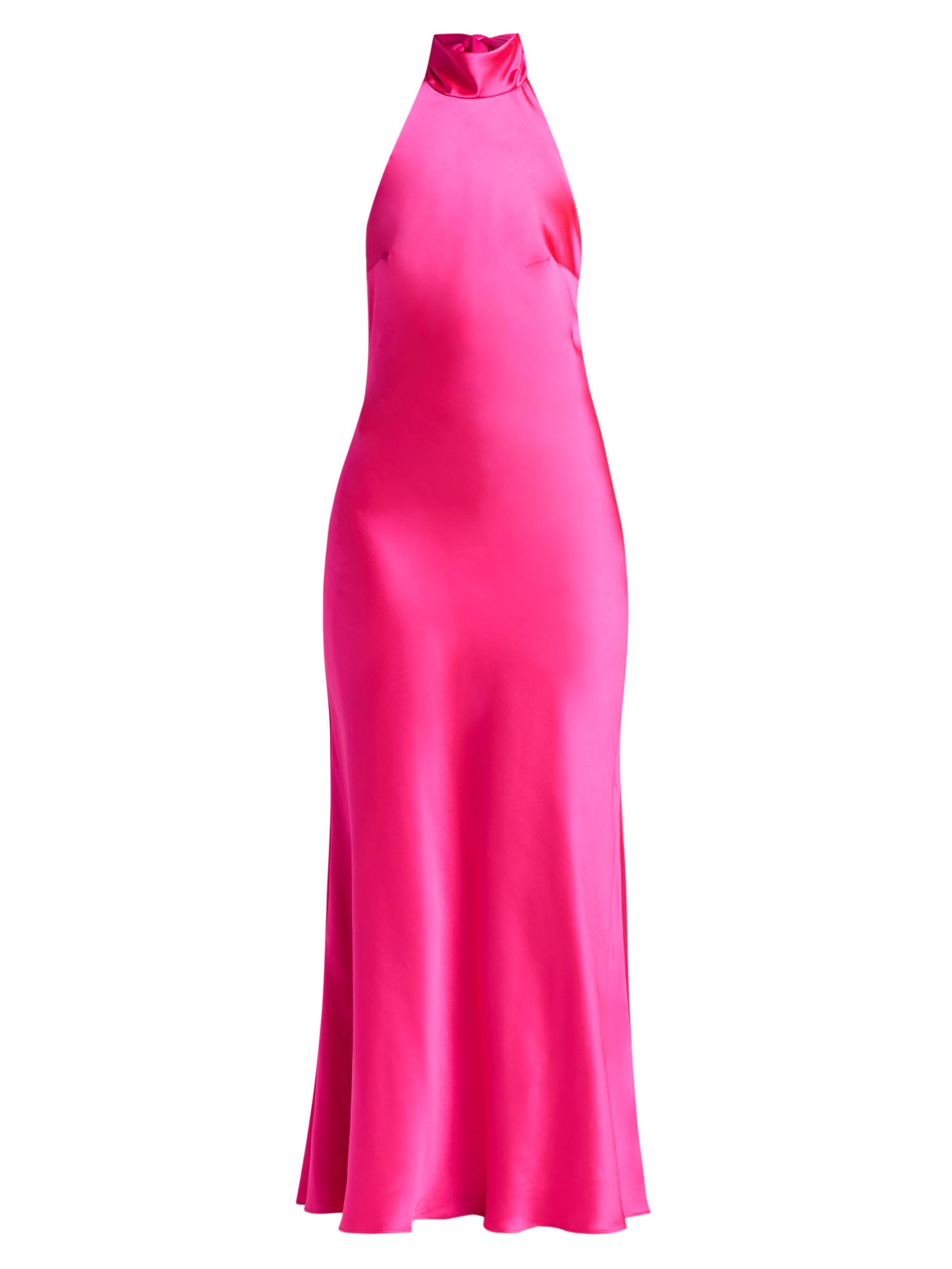 As It May Women's Sadie Satin Halterneck Gown - Azalea Pink