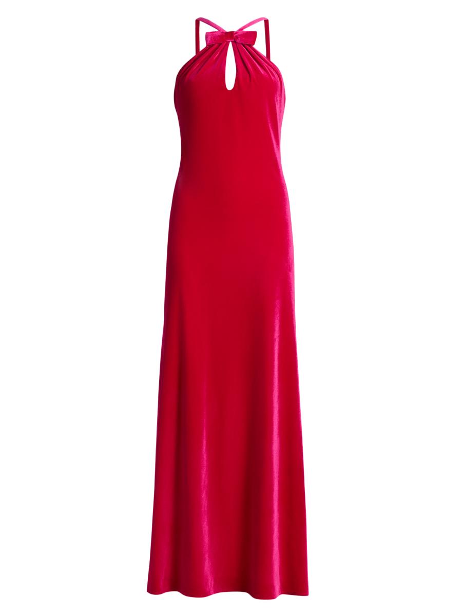 As It May Women's Louise Velvet Halter Gown In Pink