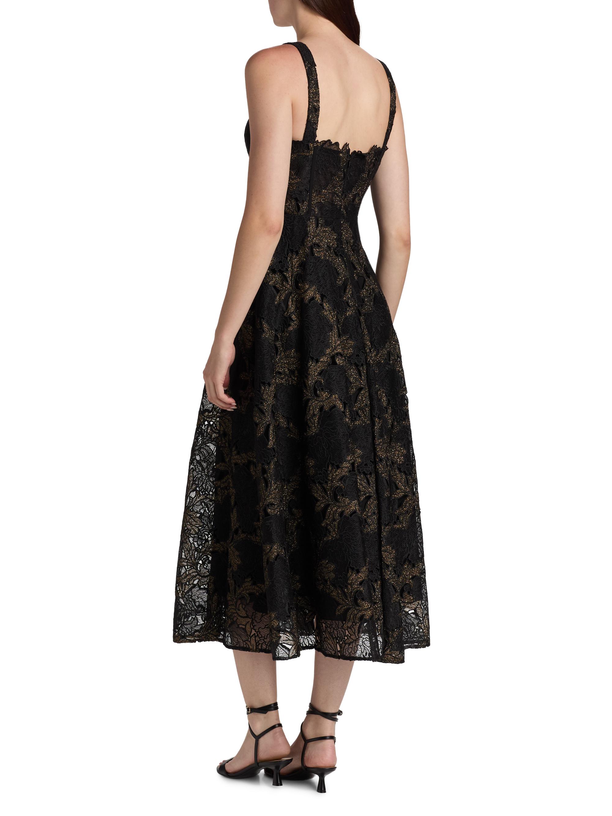 Women's Lola Metallic Lace Midi-Dress in Multi