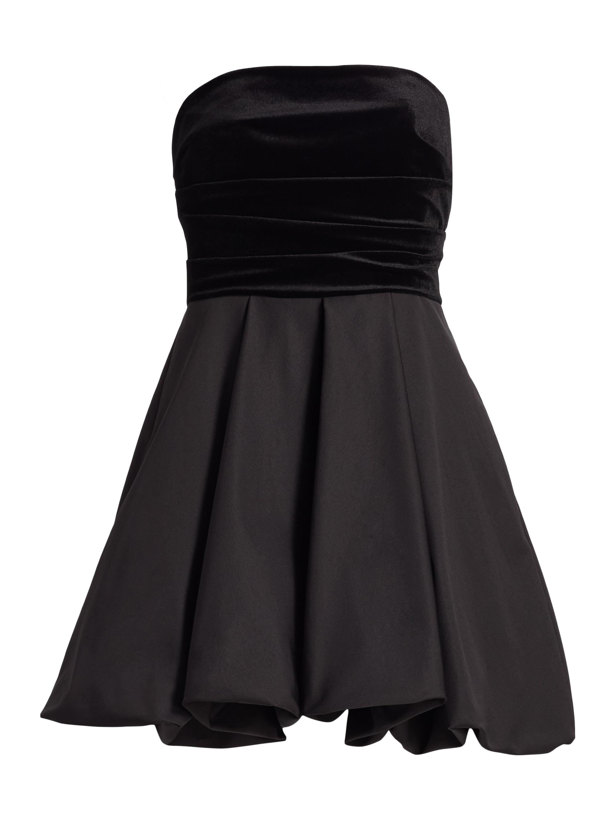 As It May Women's Fiona Mixed-Media Bandeau Minidress - Black