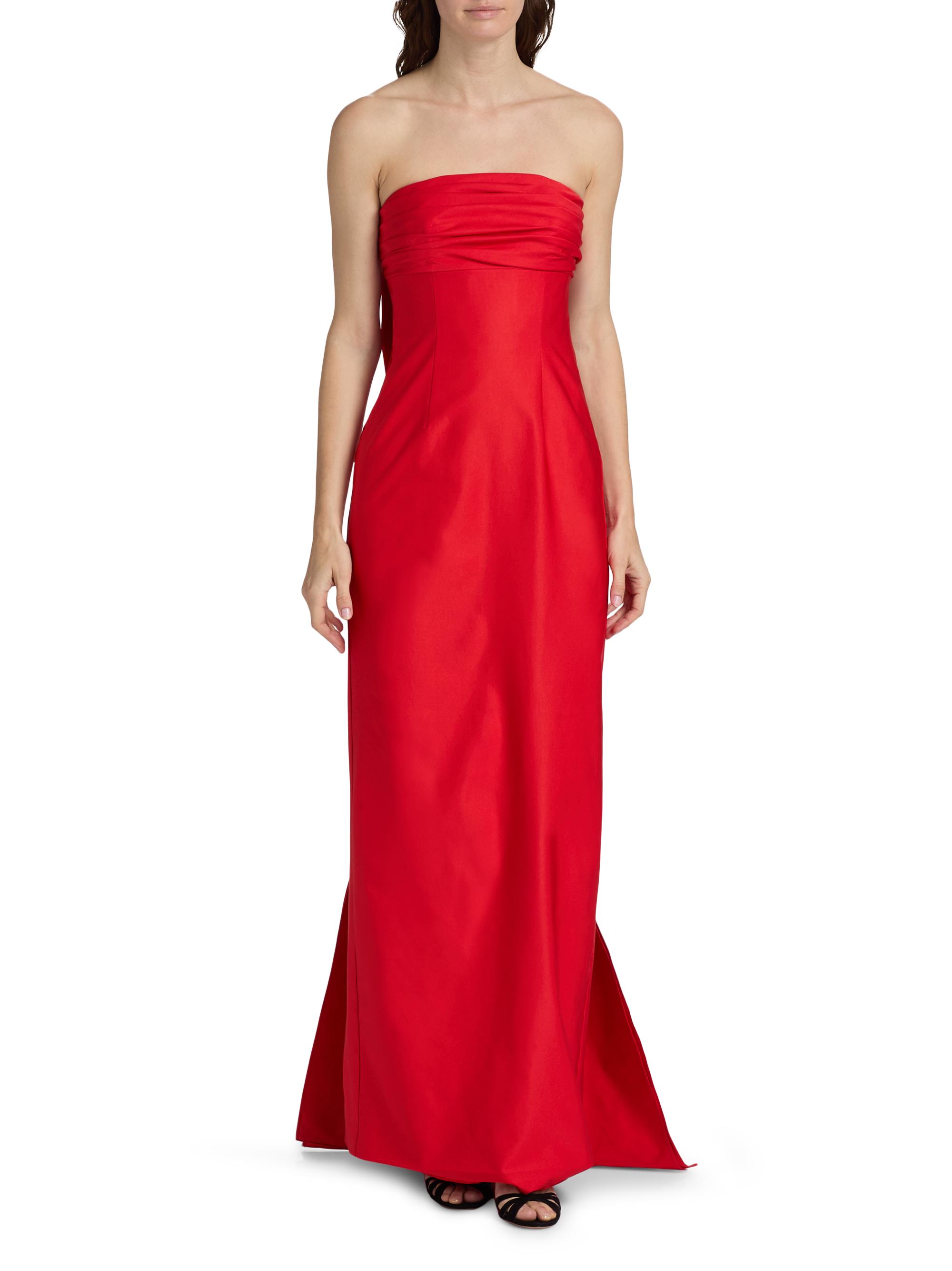 As It May Women's Camille Faille Strapless Column Gown - Scarlett - Size Medium