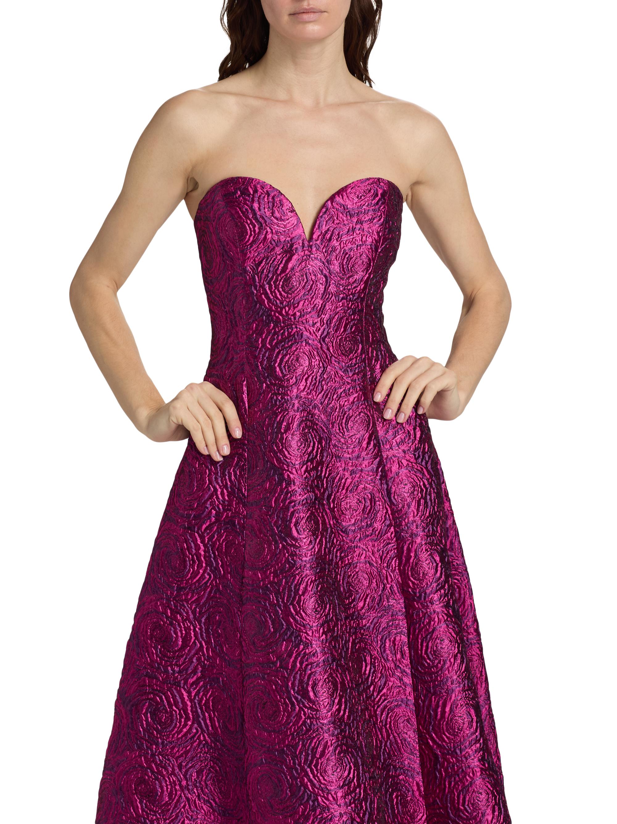 joya strapless sweetheart lam pleated a-line dress from saks fifth Amur Joyceann Strapless Gown
