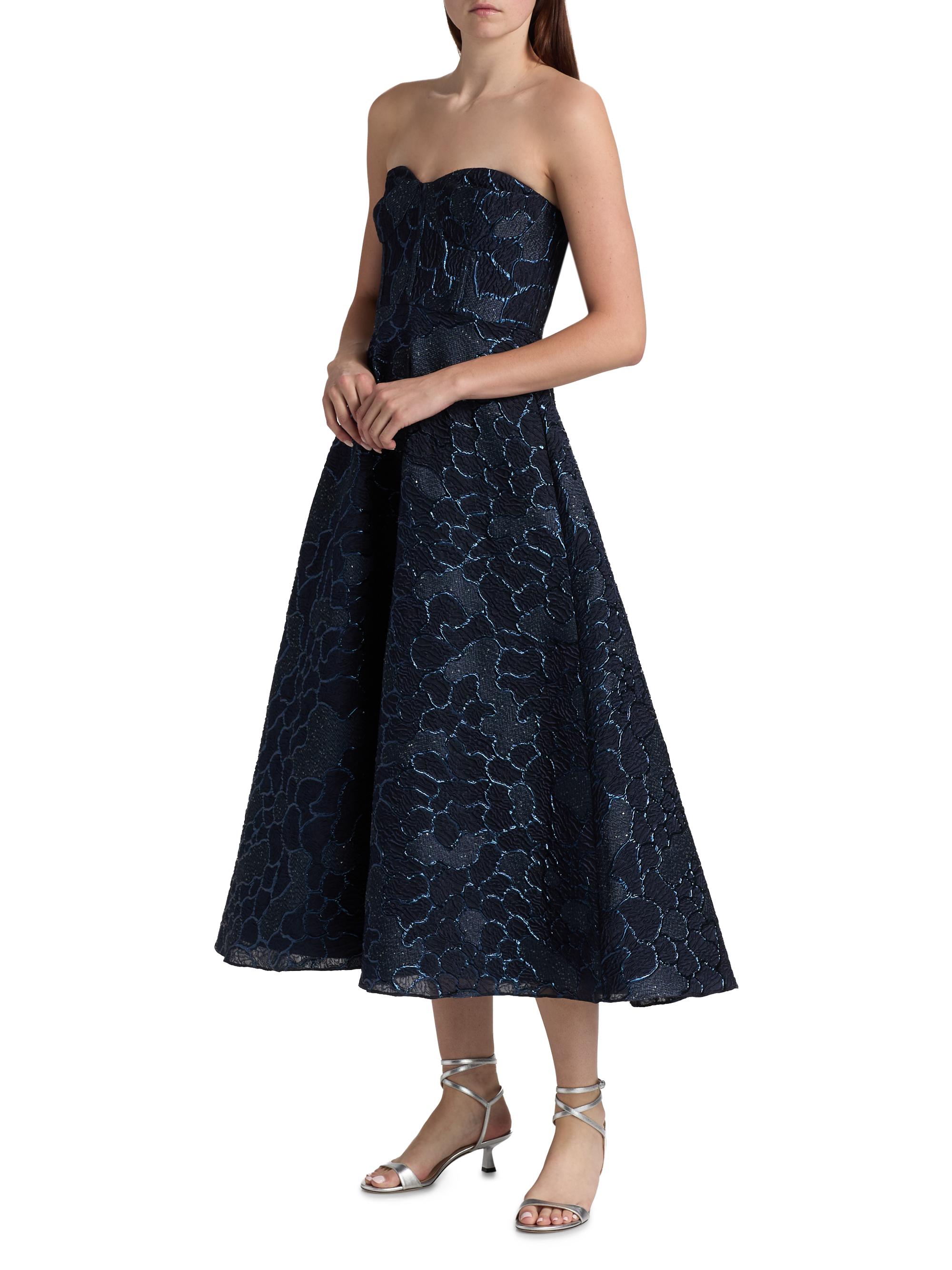 As It May Avery Strapless Jacquard Midi-Dress | Saks Fifth Avenue