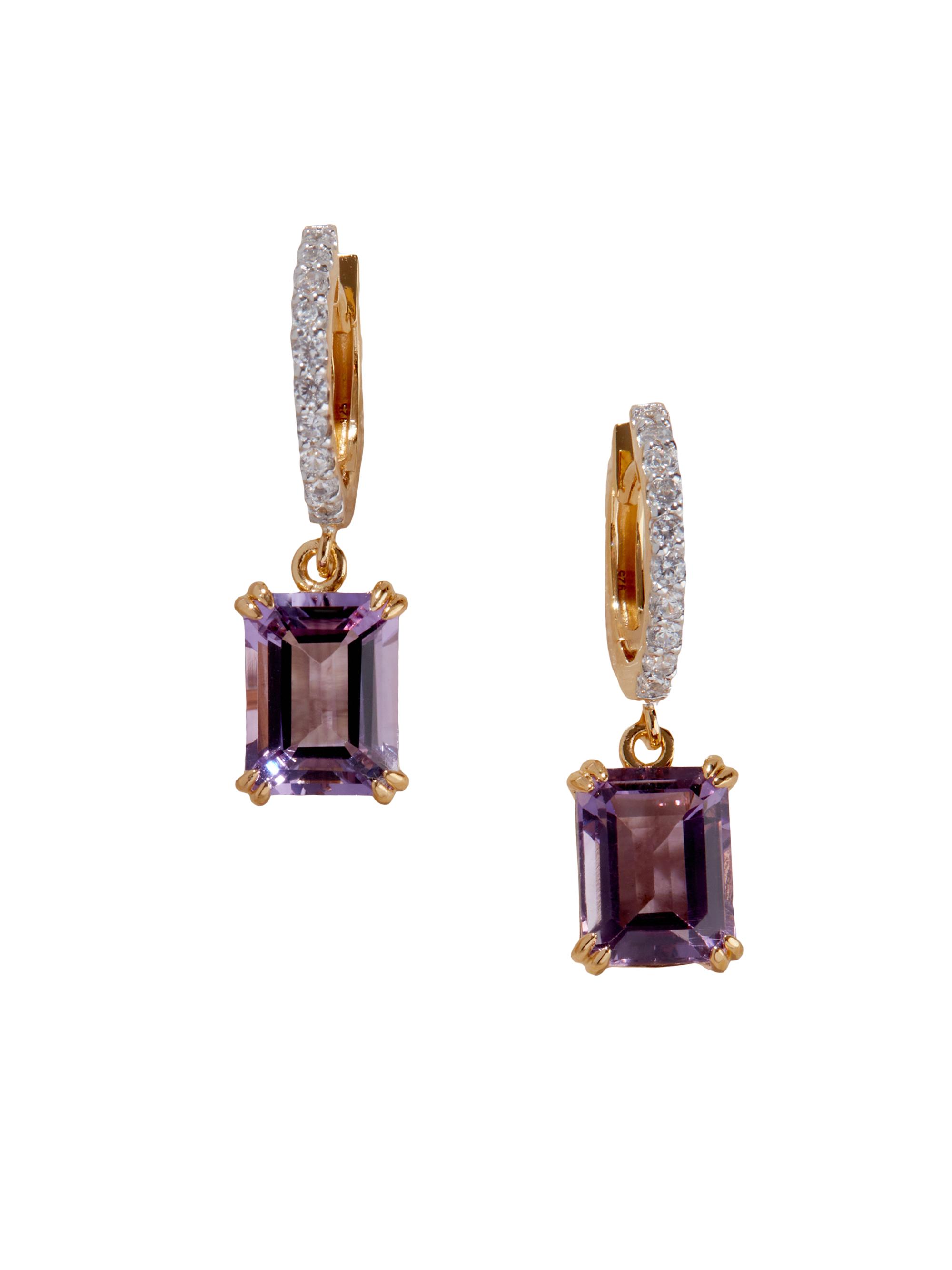 Luv AJ Women's The  Diana 18K-Gold-Plated, Citrine & Cubic Zirconia Drop Earrings - Amethyst