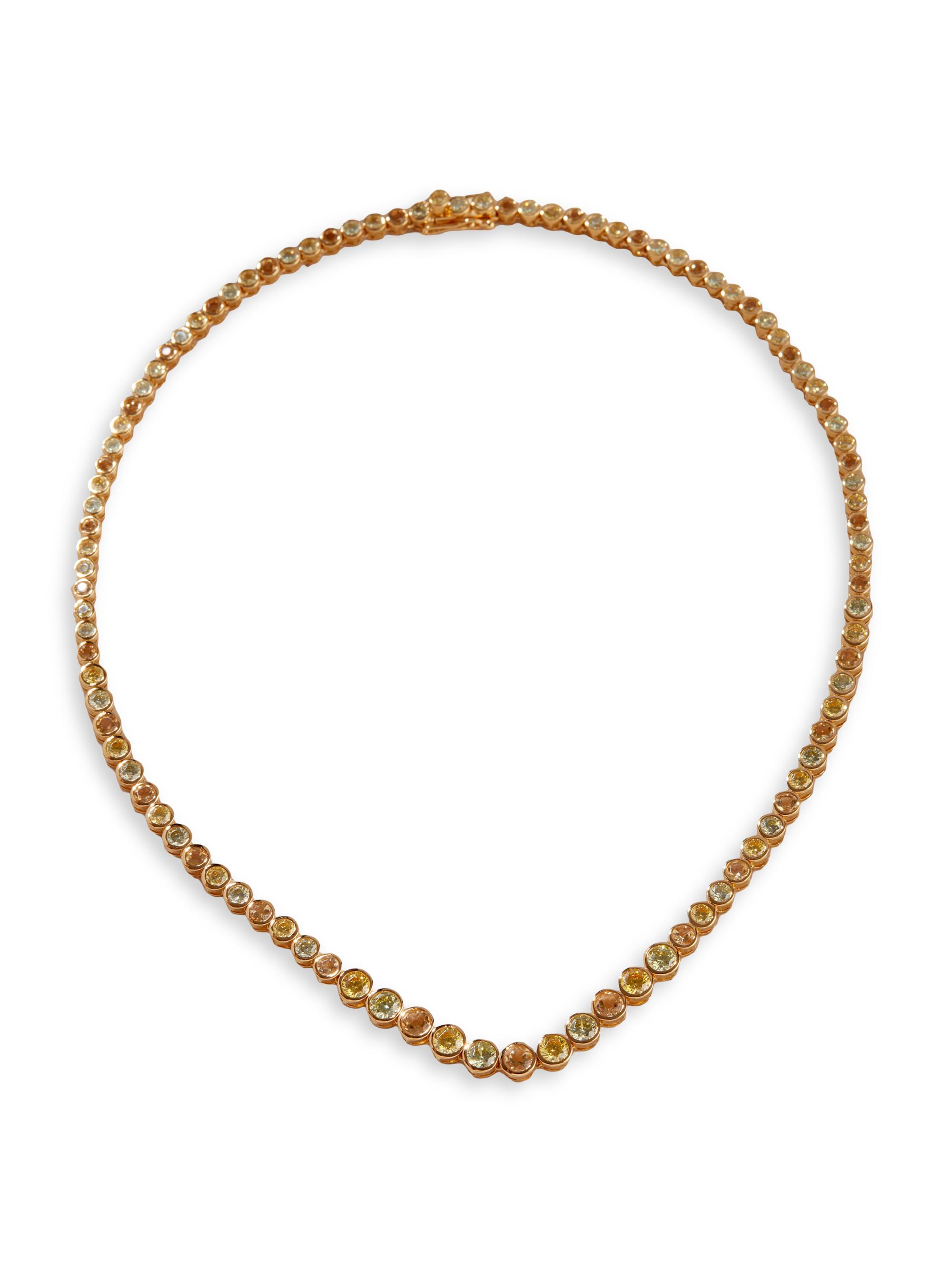 Luv AJ Women's The Isla 18K-Gold-Plated, Citrine & Cubic Zirconia Tennis Necklace - Gold