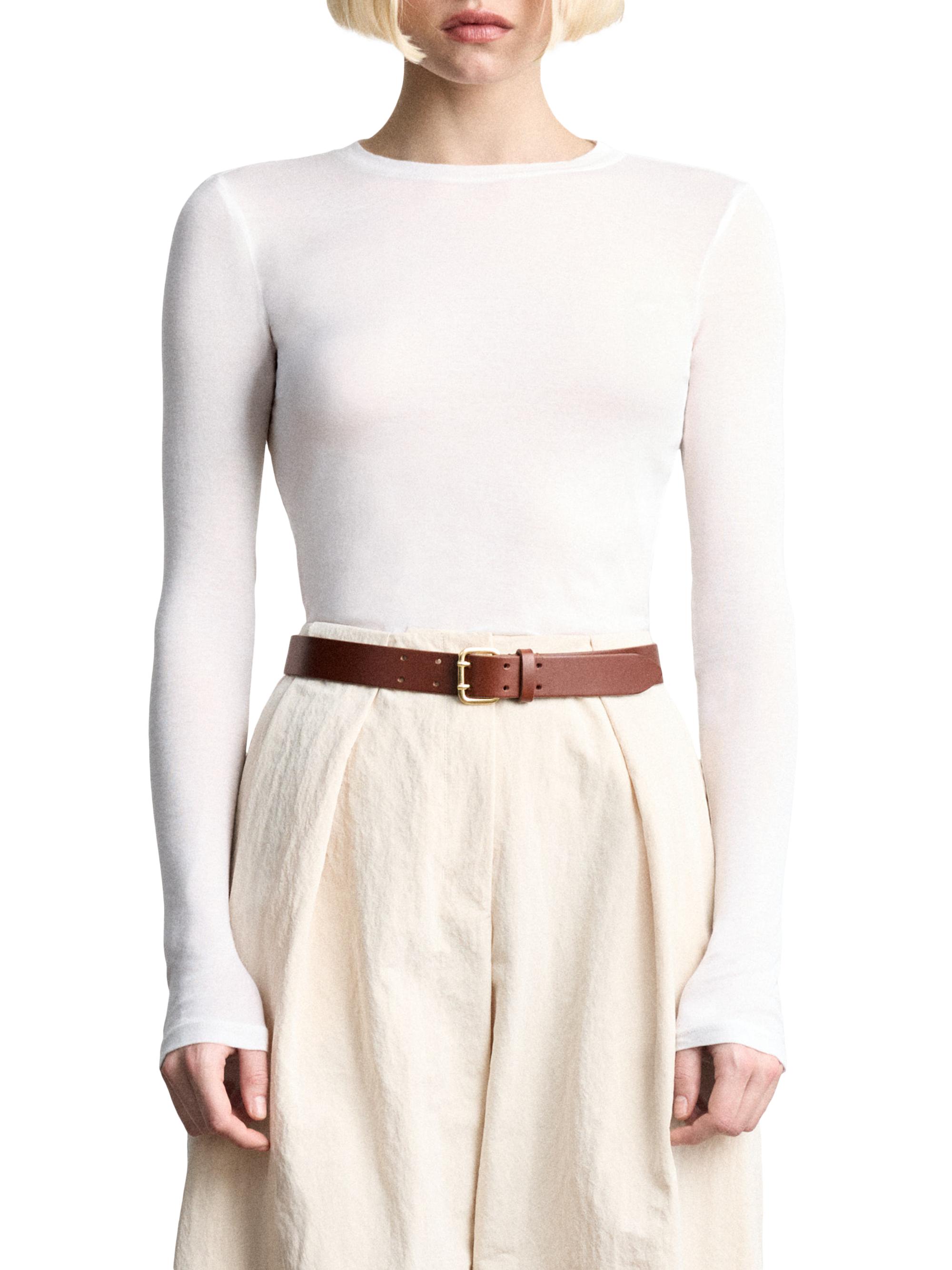 New Dehanche Mini Hutch Belt in Mahogany Gold Déhanche Mini Hutch Leather Belt | Saks Fifth Avenue main image 3