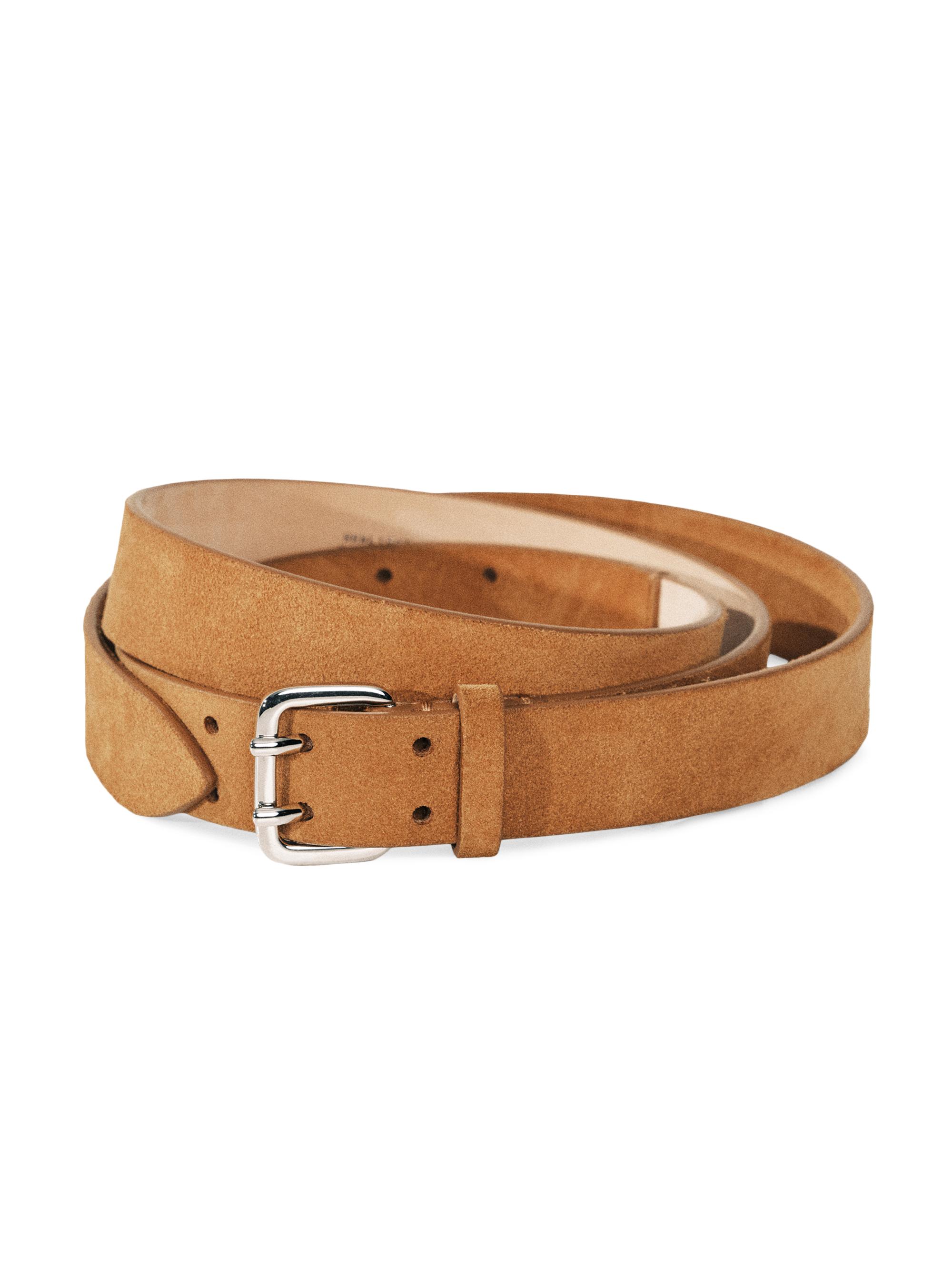 Déhanche Women's Mini Hutch Extra-Long Suede Belt - Caramel Silver