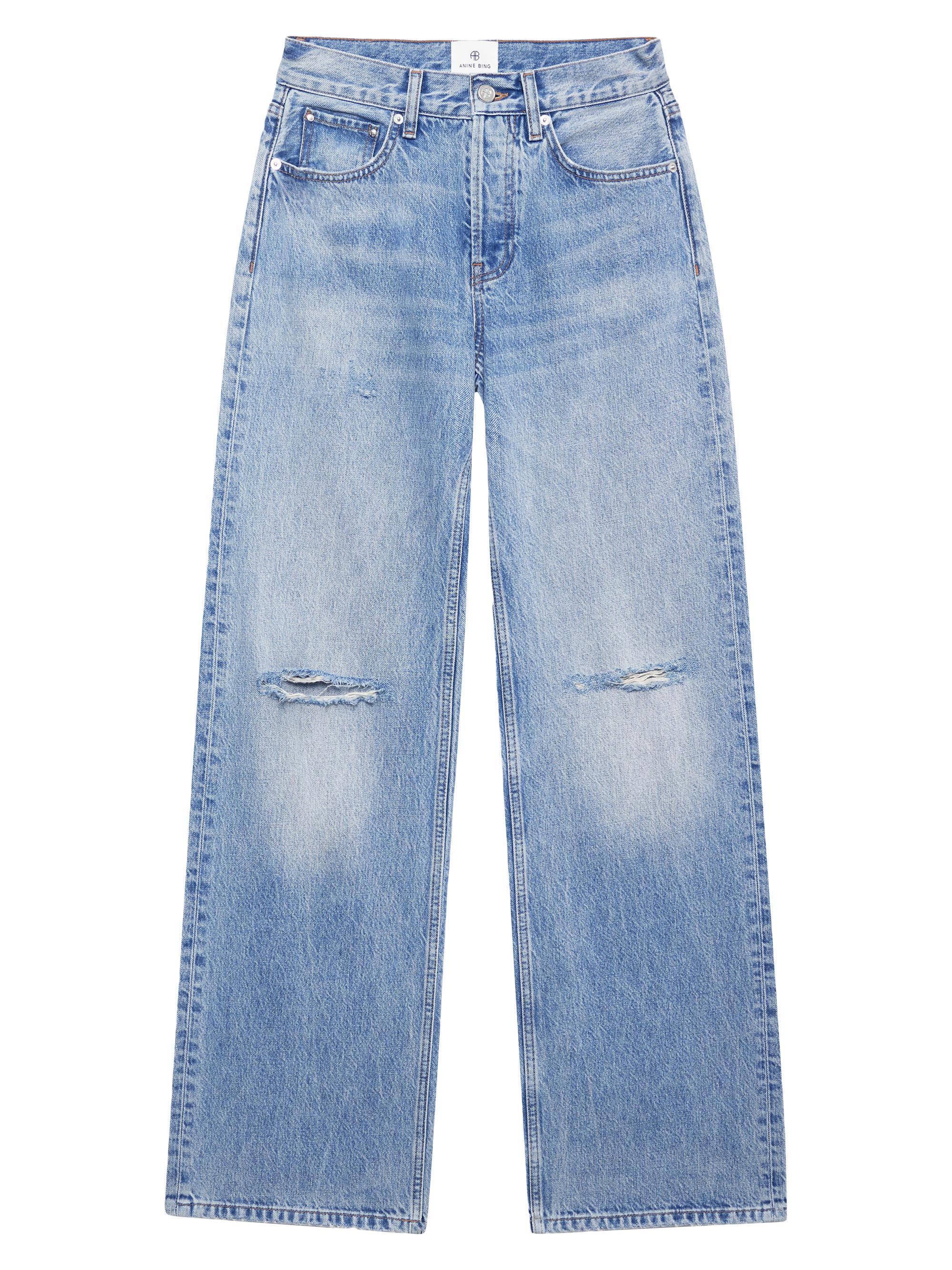 Anine Bing Women's Hugh Relaxed-Fit Destructed Jeans - Summer Indigo Destructed