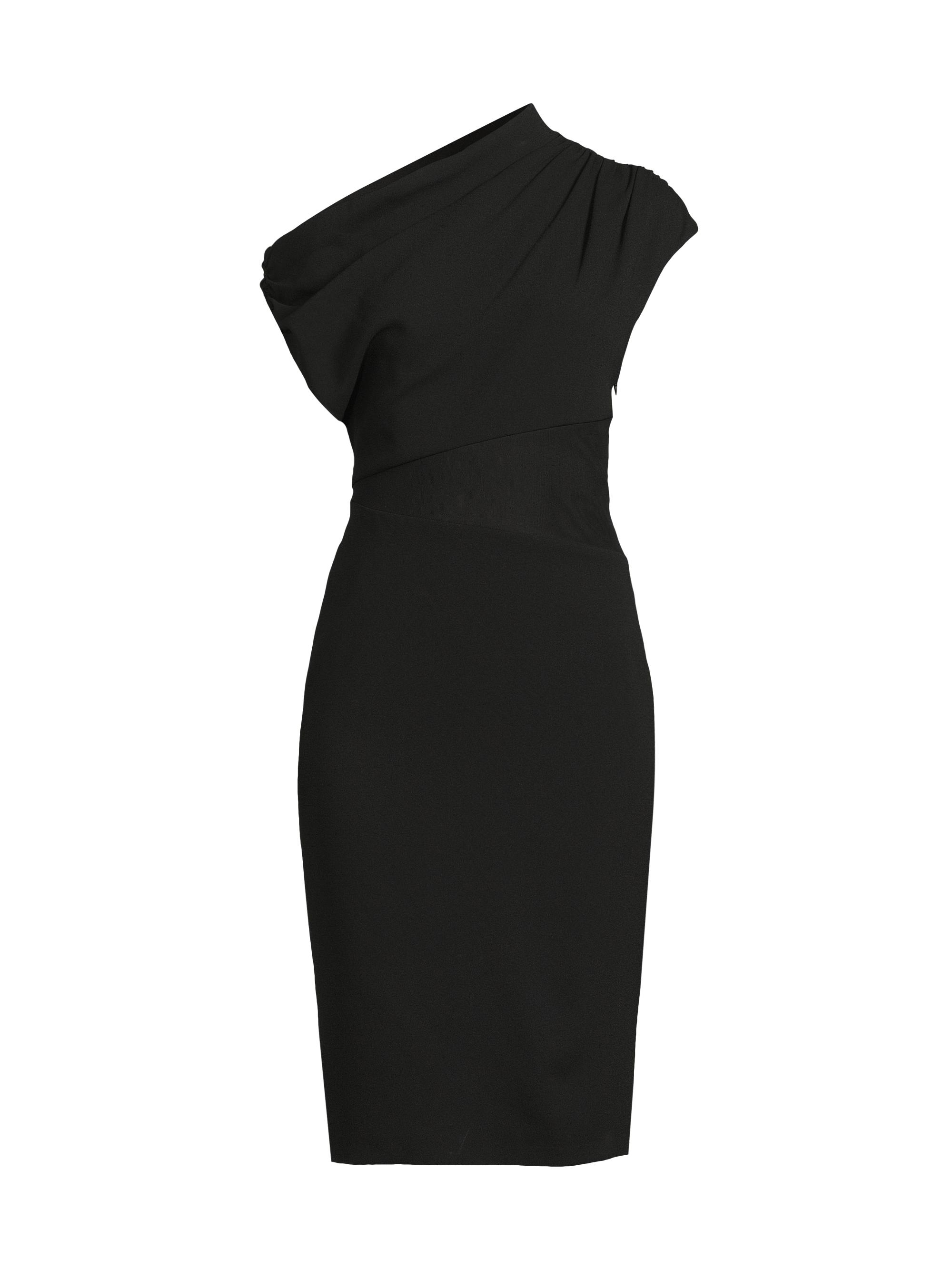 Aidan Mattox Women's Crepe Jersey One-Shoulder Midi-Dress - Black