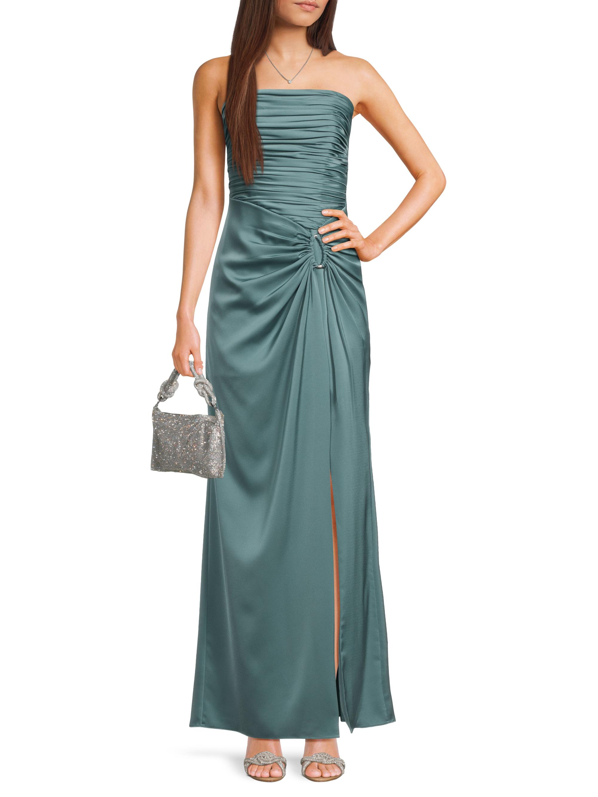 Aidan Mattox Satin O-Ring Strapless Column Gown | Saks Fifth Avenue