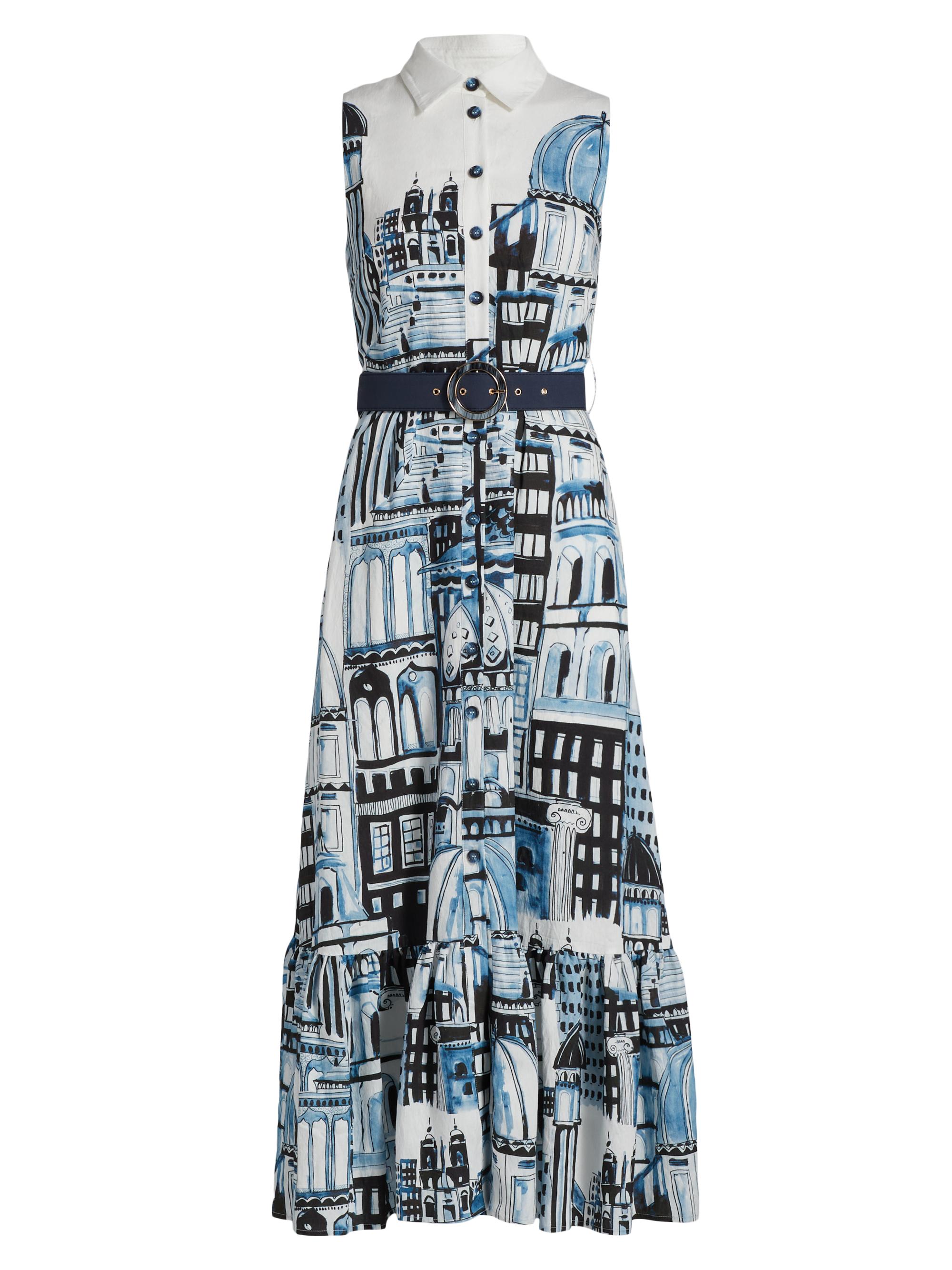 Elie Tahari Women's Francia City Of Dreams-Print Maxi Shirtdress - City Of Dreams Print