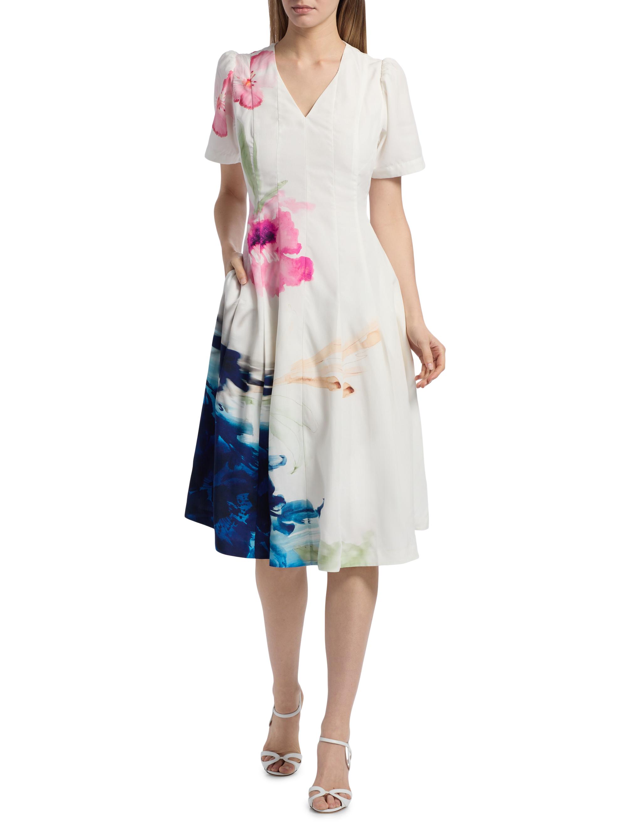 Elie Tahari The Layla Floral Spray Dress | Saks Fifth Avenue