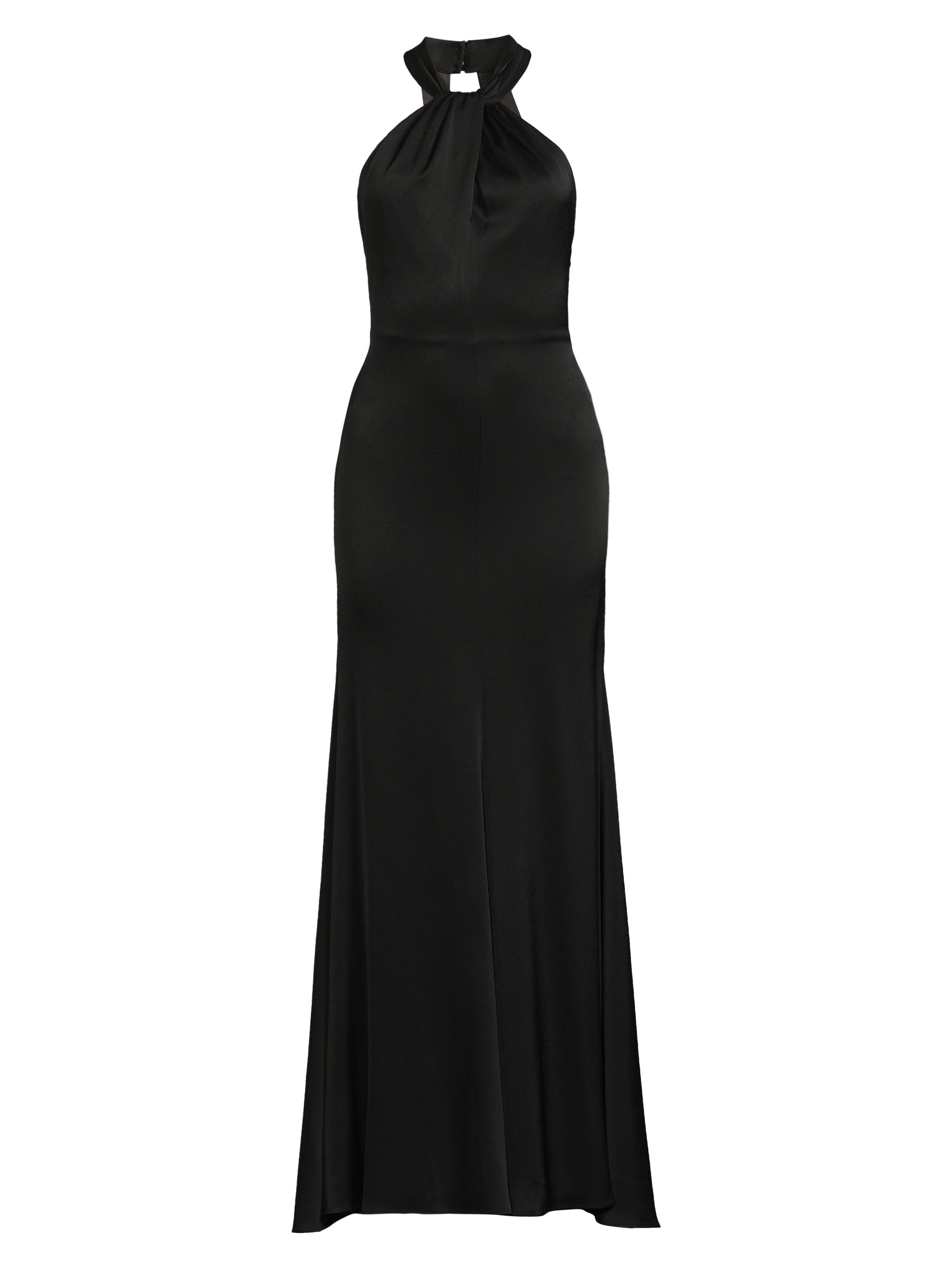 black long sleeve dress cut out self-portrait - Black Viscose Knit Cut Out Maxi Dress main image 1