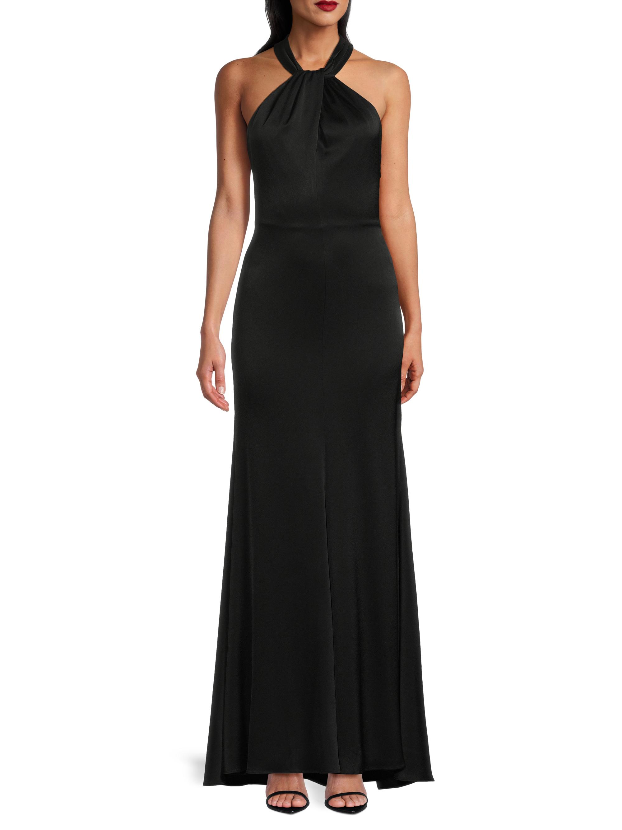 Ungaro Women's Wilde Satin Halterneck Maxi Dress - Black - Size 4