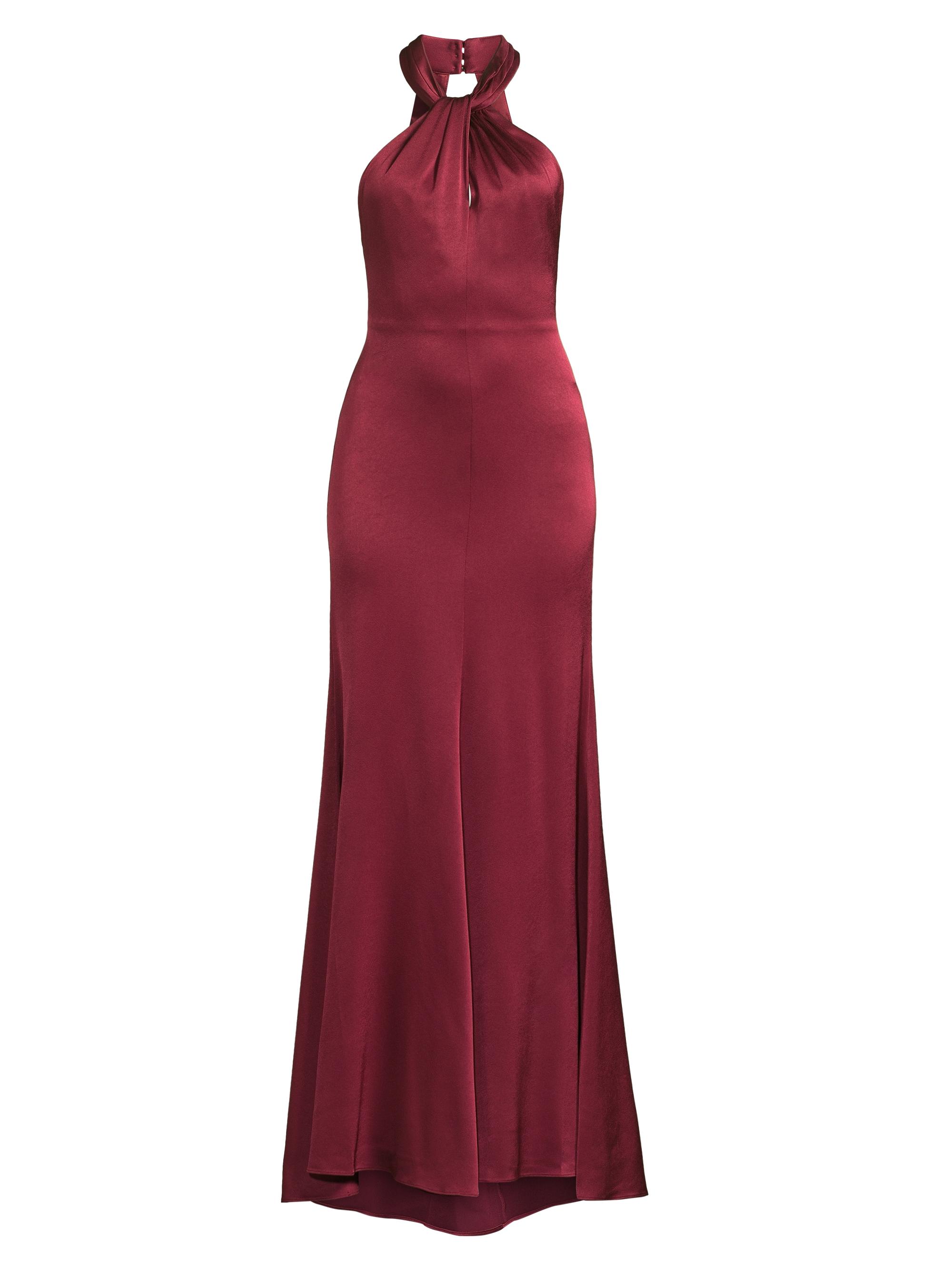 Ungaro Women's Wilde Satin Halterneck Maxi Dress - Pine