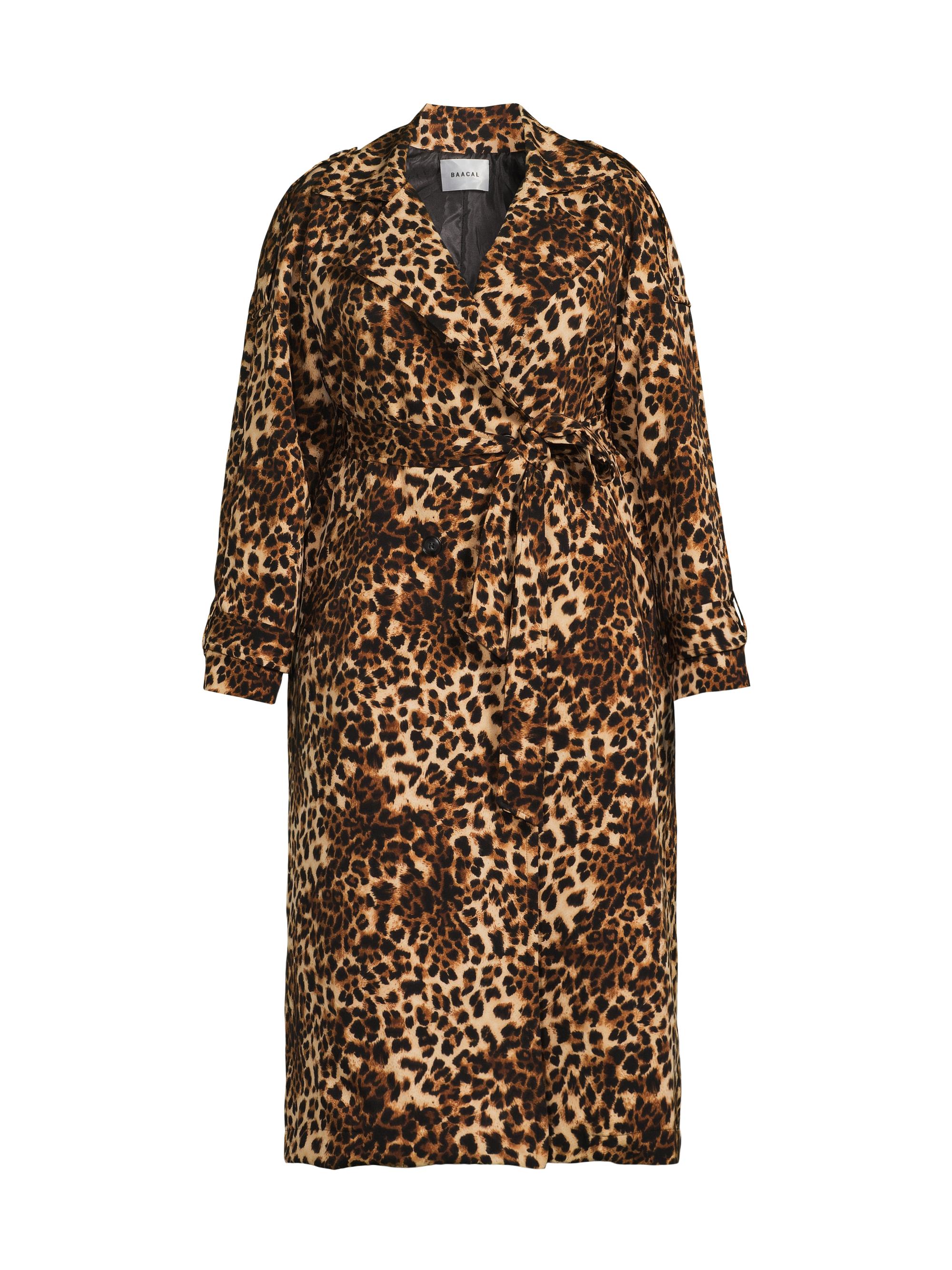 Baacal Women's Aria Leopard Double-Breasted Trench Coat - Leopard
