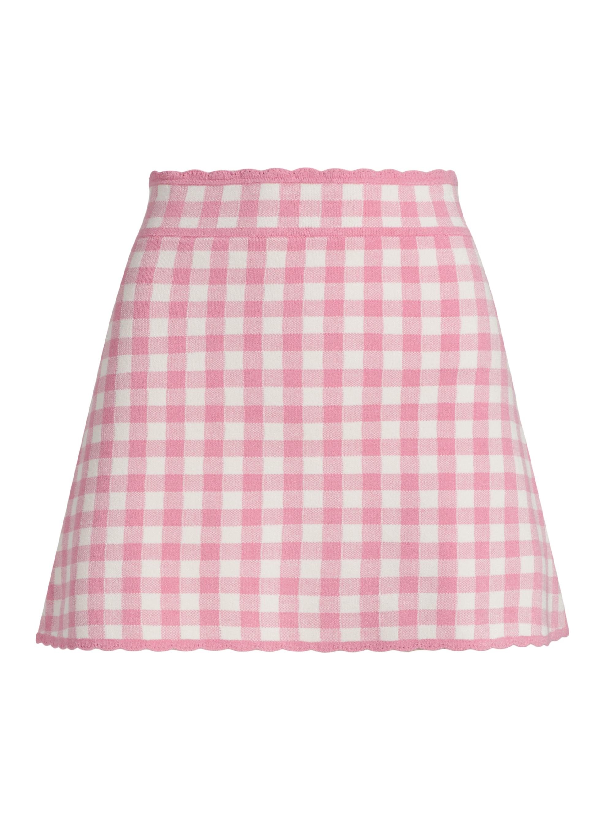 Muna Knit Gingham A-Line Miniskirt