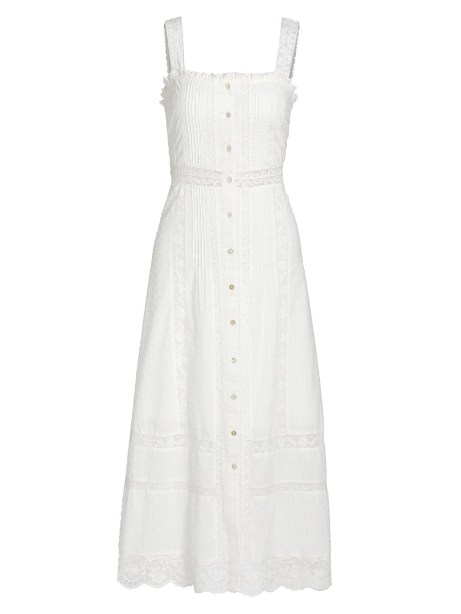 LoveShackFancy Judalon Swiss Dot Cotton Midi-Dress | Saks Fifth Avenue