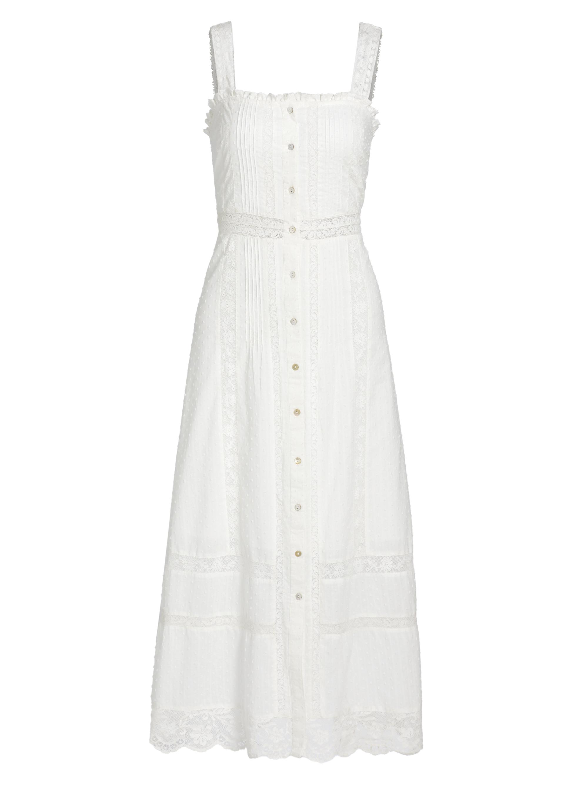 LoveShackFancy Women's Judalon Swiss Dot Cotton Midi-Dress - Optic White