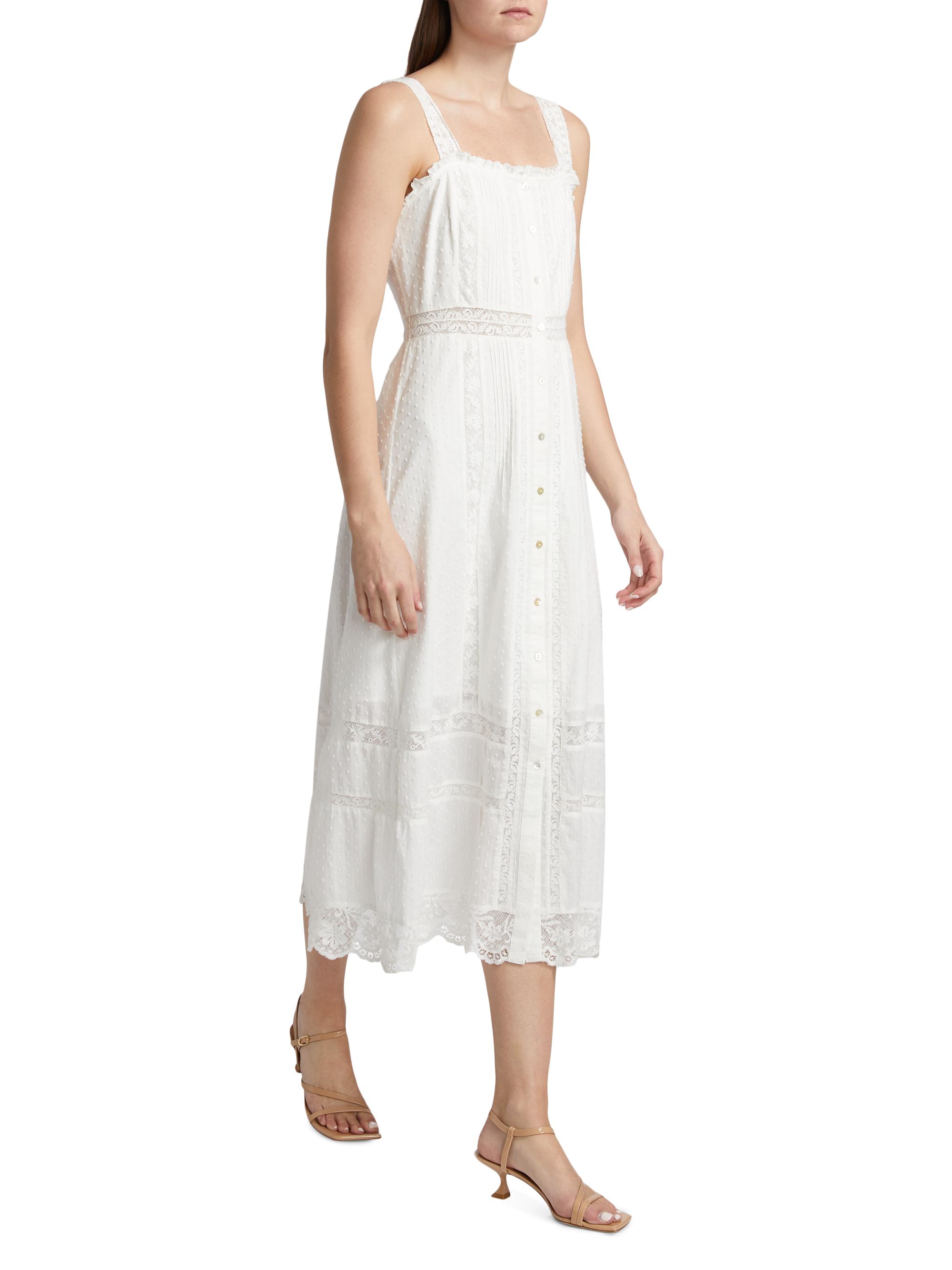 judalon cotton midi dress LoveShackFancy Judalon Swiss Dot Cotton Midi-Dress