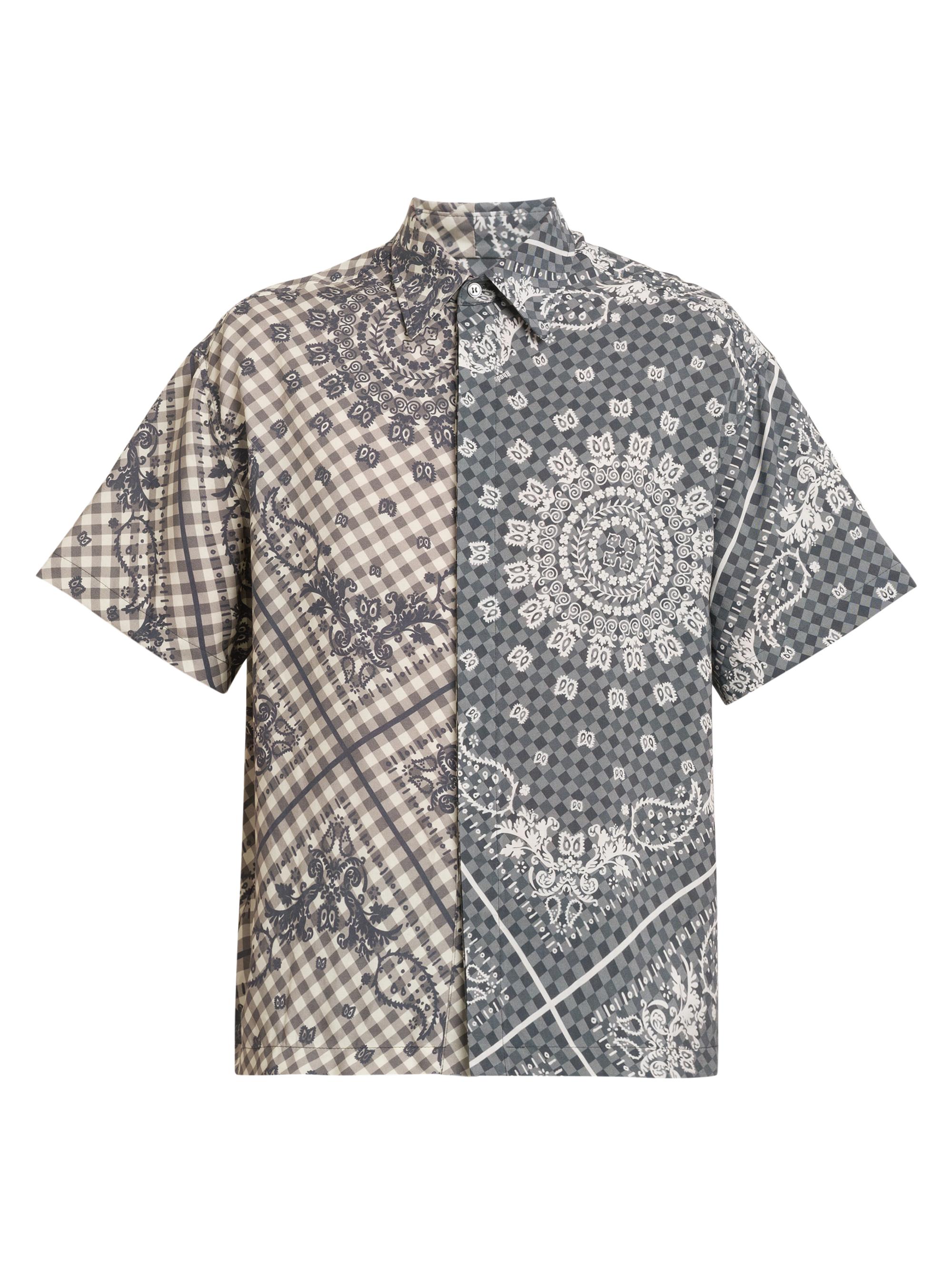 Rhude Split Gingham Bandana Short-Sleeve Shirt | Saks Fifth Avenue