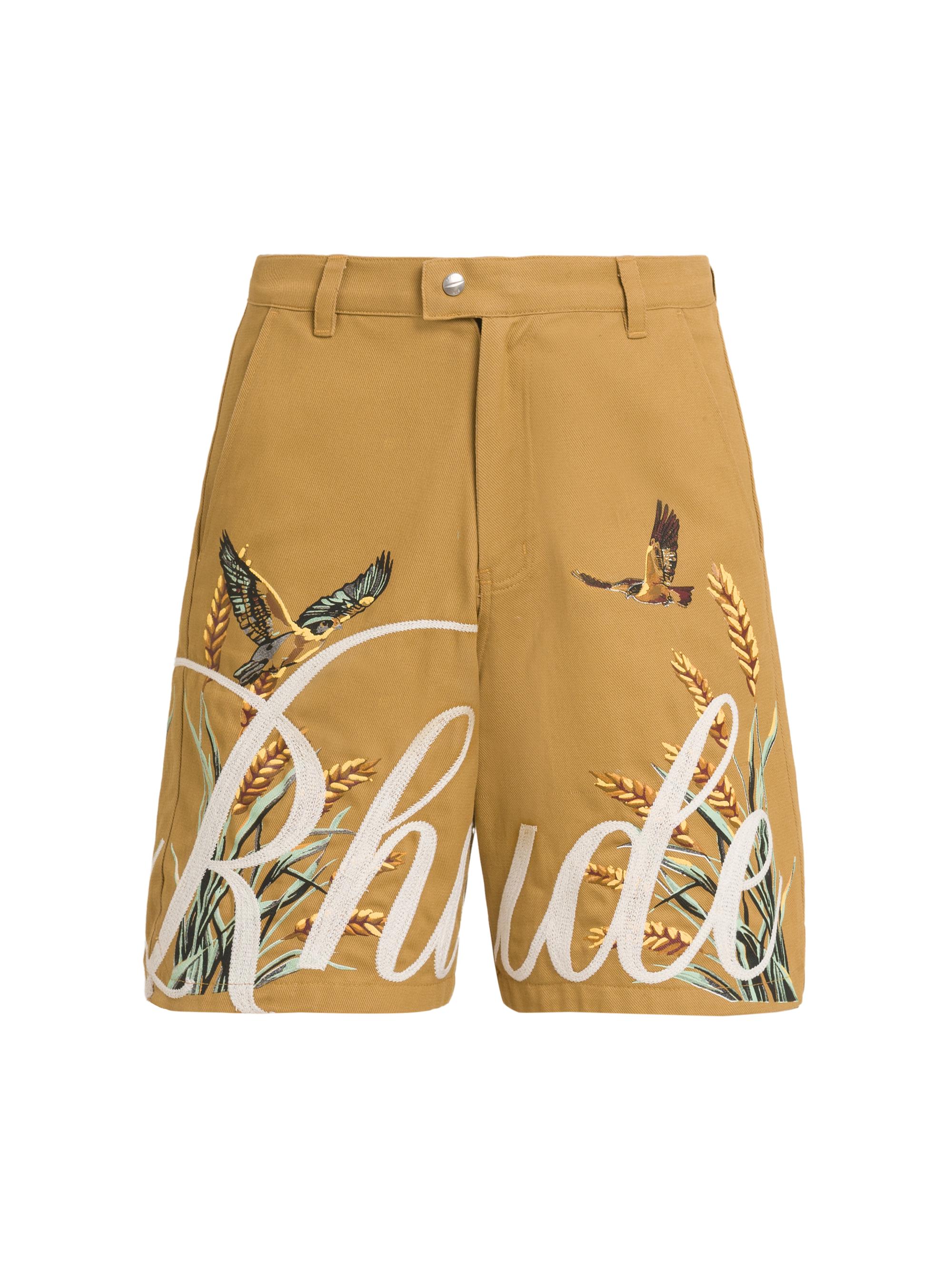 Rhude Men's Falco Script Shorts - Tan