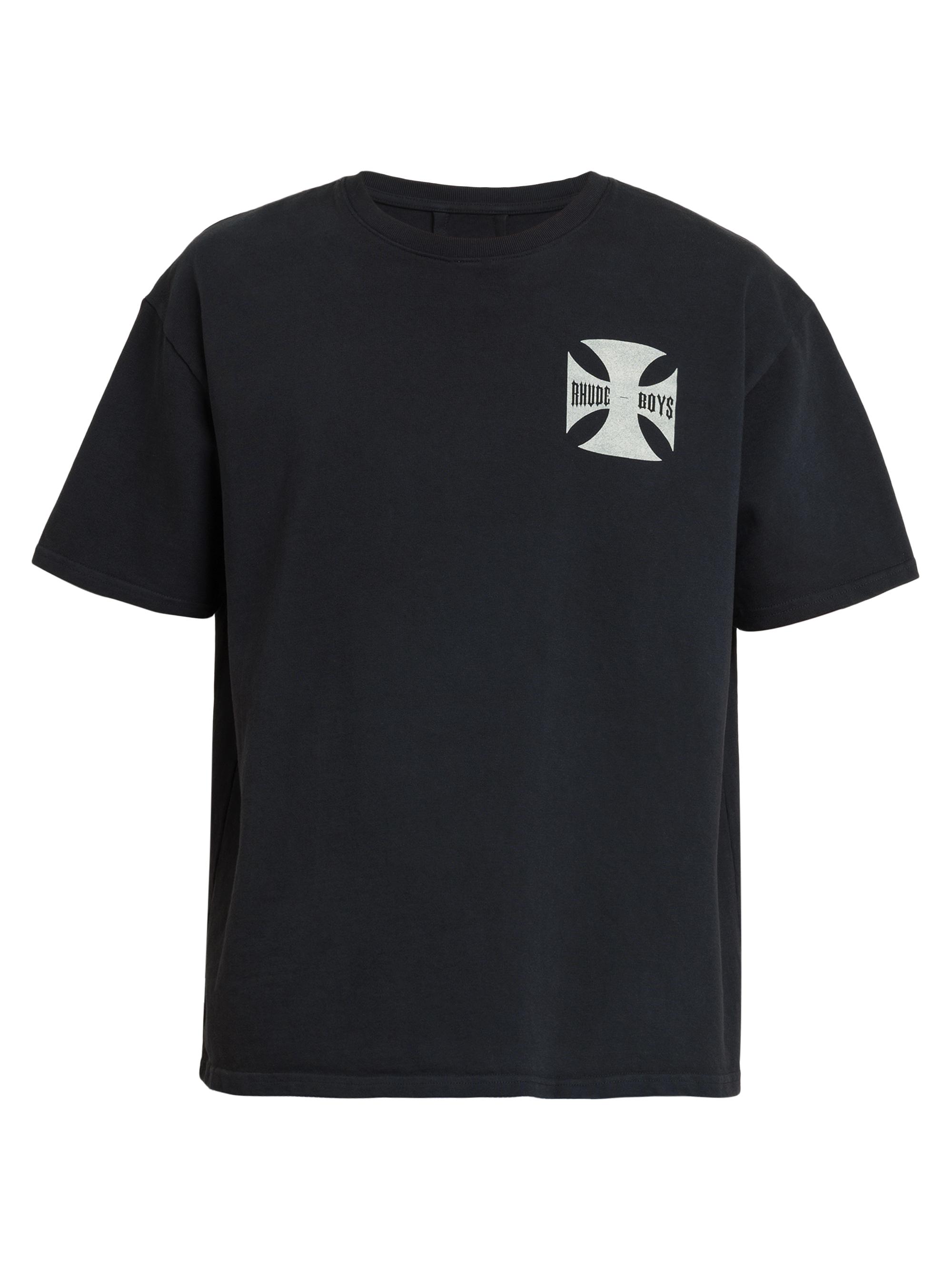 Rhude Boys Cotton T-Shirt - Vintage Black