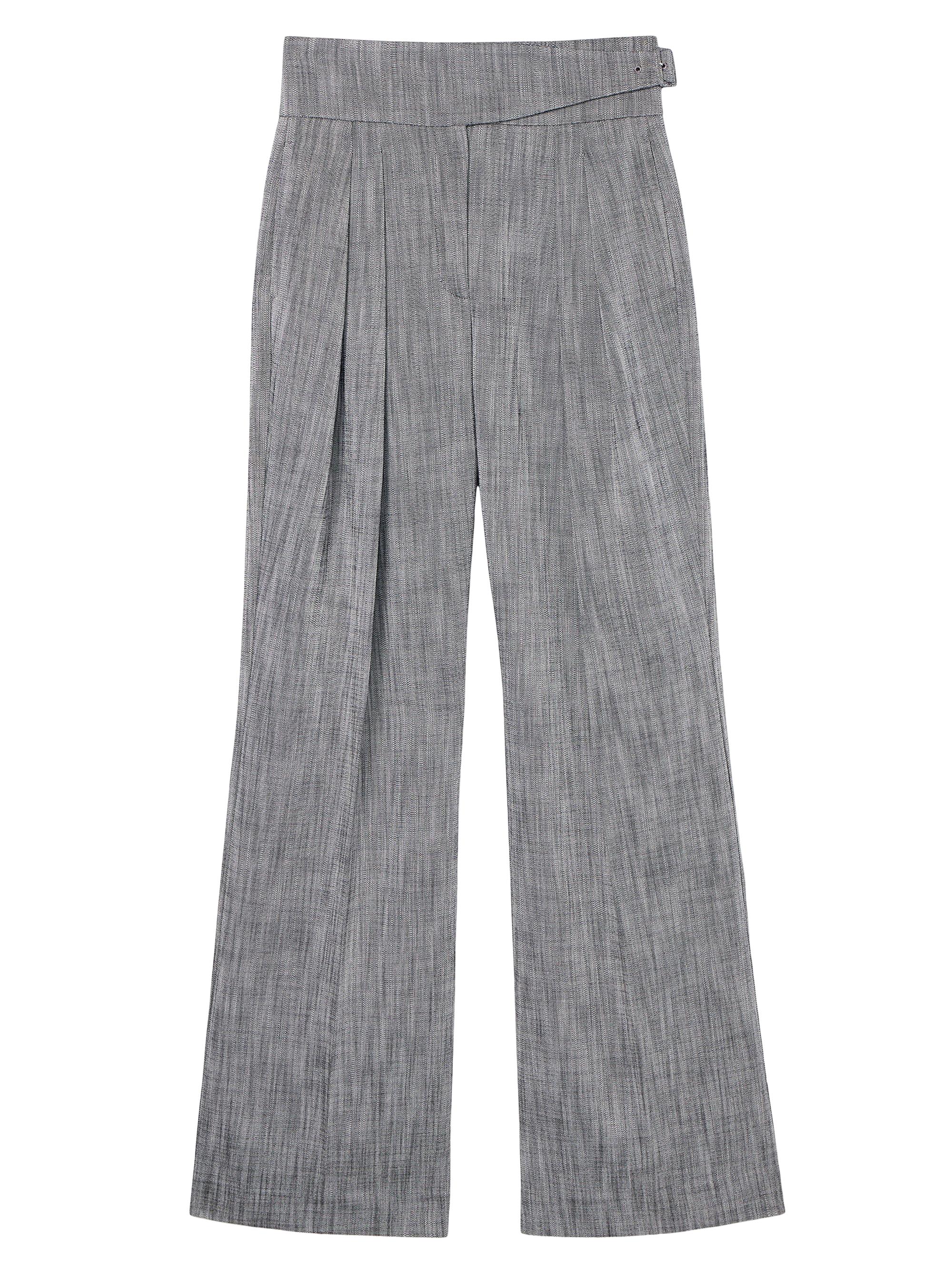 M.M.LaFleur Women's Bronny Cummerbund Porto Weave Trousers - Black White