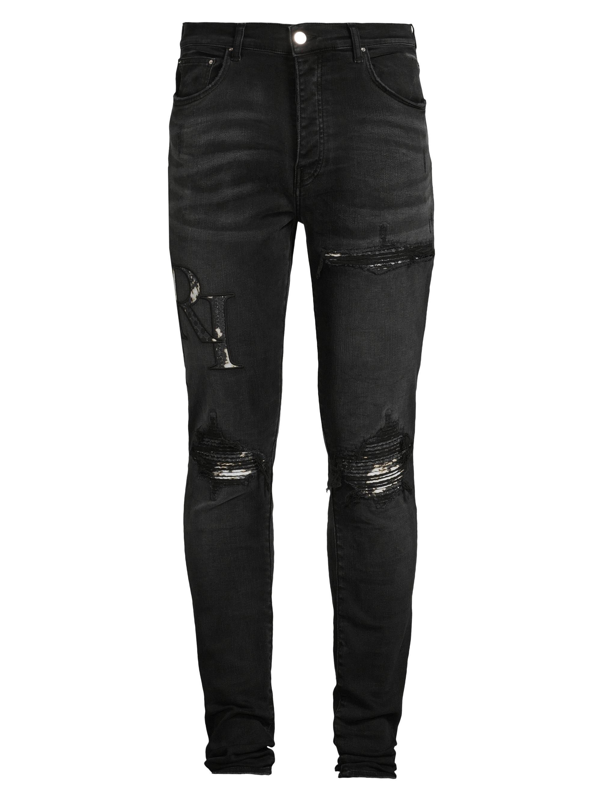 Amiri Bandana Jacquard Straight-Leg Jeans | Saks Fifth Avenue