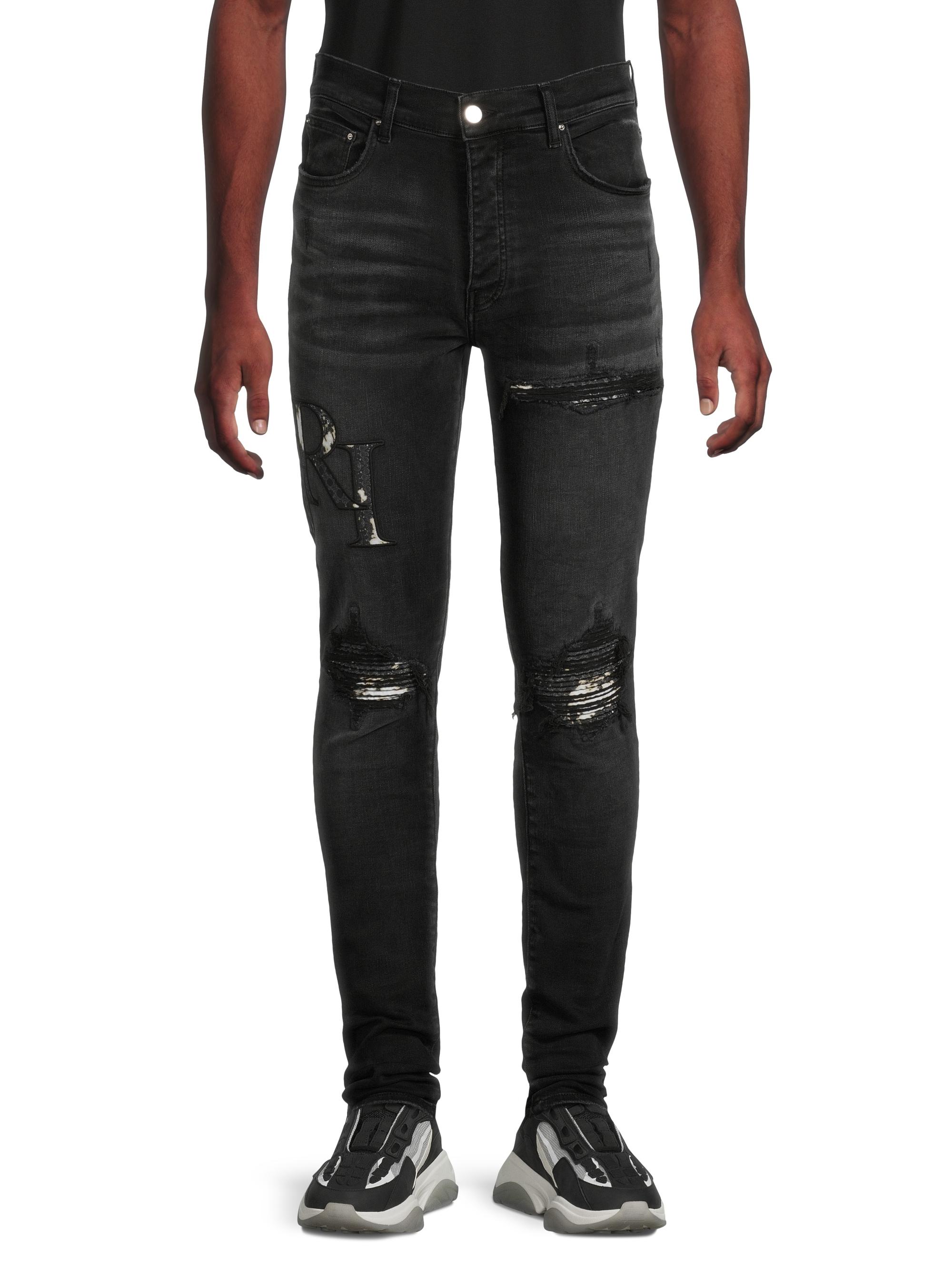Staggered Logo Skinny Jeans
