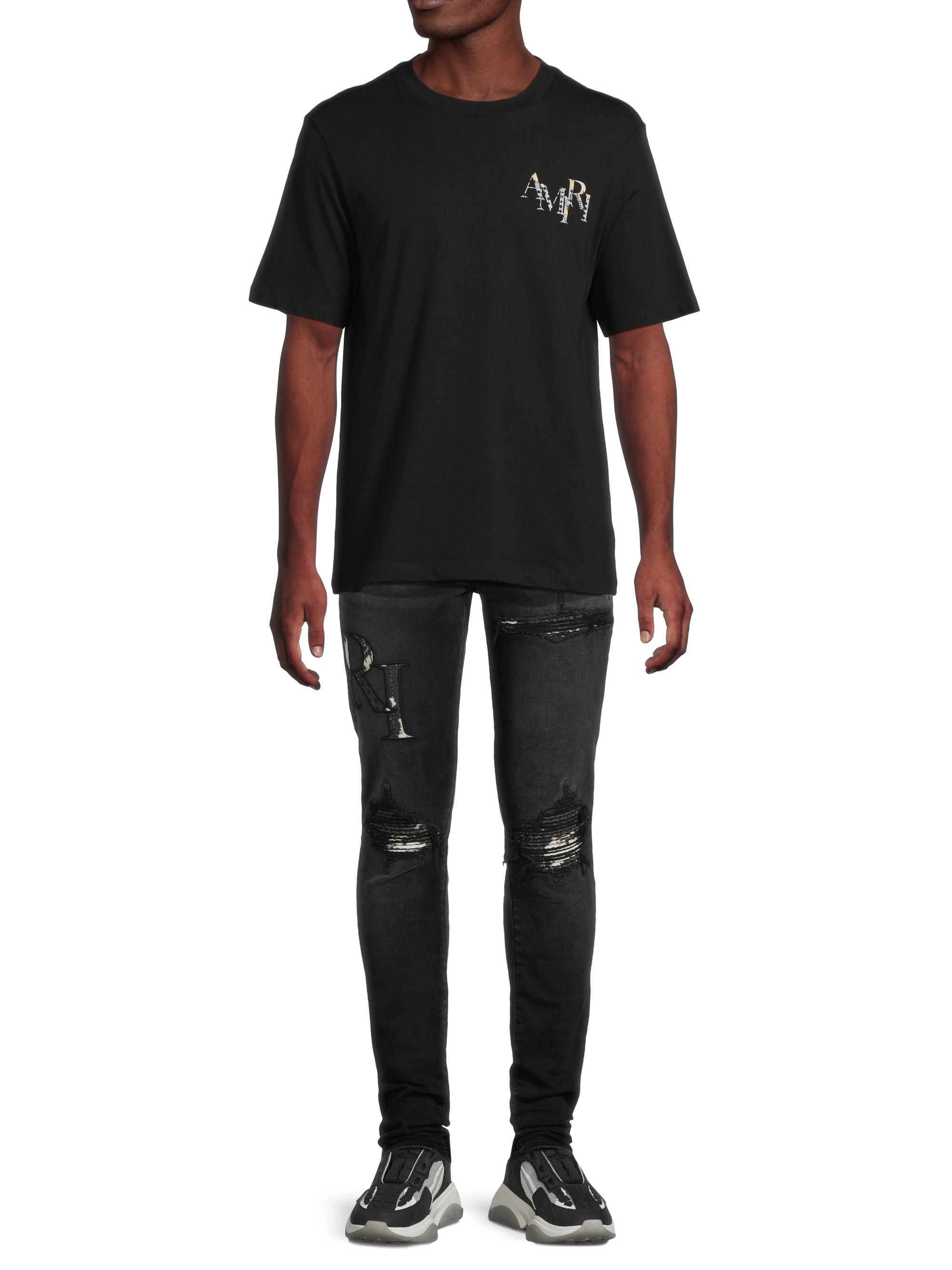 Staggered Logo Skinny Jeans