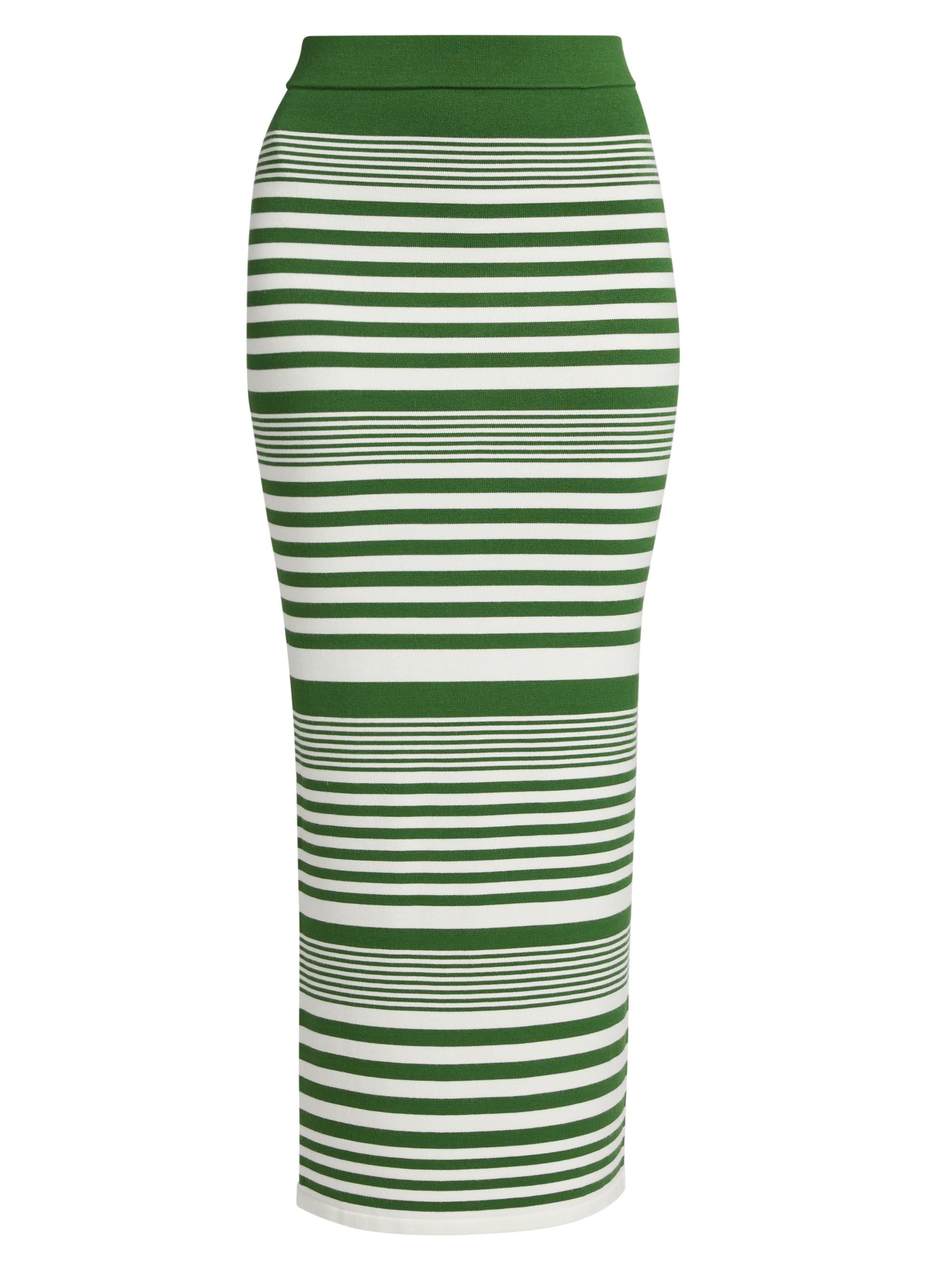 Ronny Kobo Women's Tamika Striped Knit Column Maxi Skirt - Palm Green