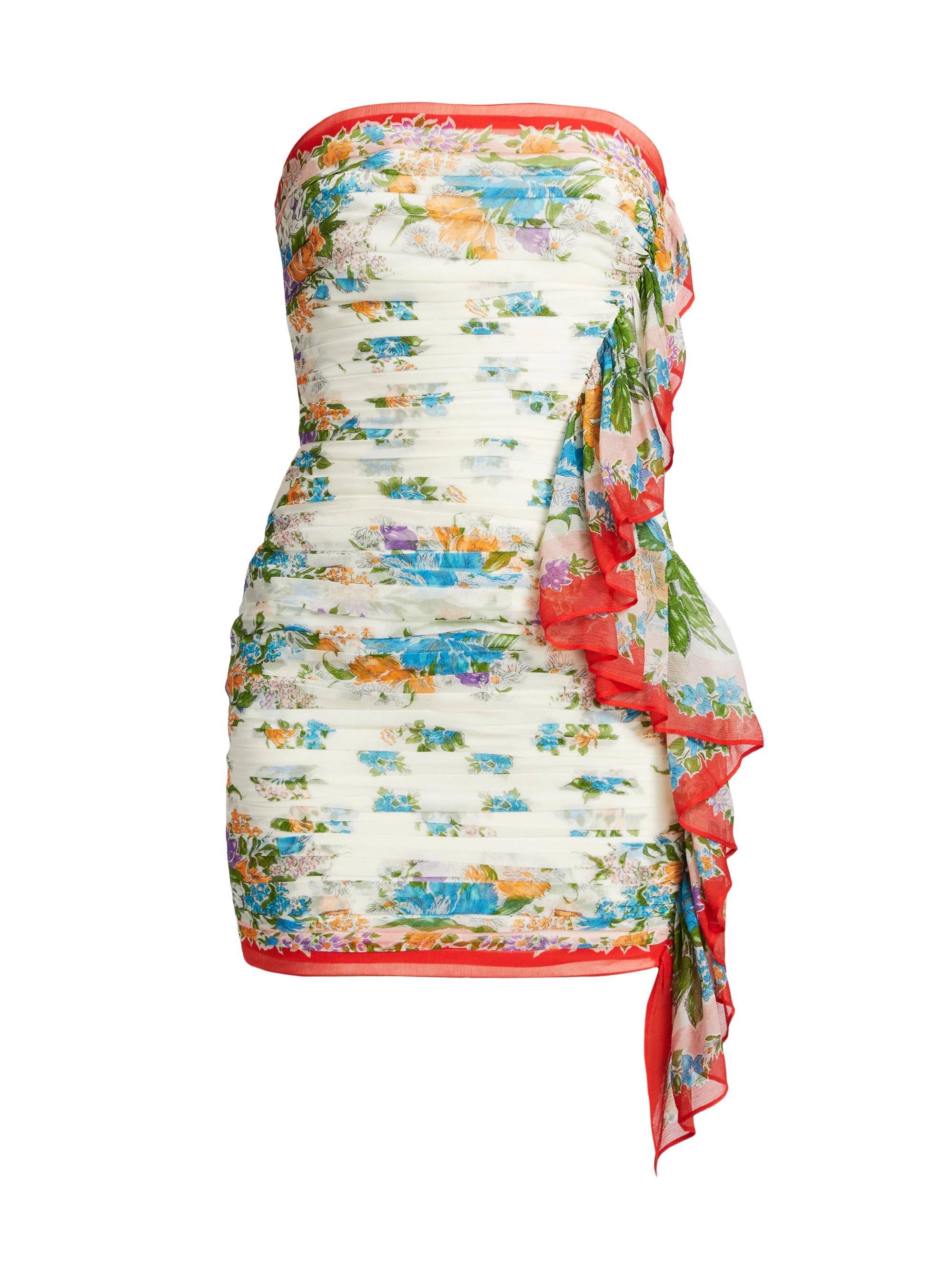 Ronny Kobo Women's Sloane Floral Draped Minidress - Muneca Floral Scarf