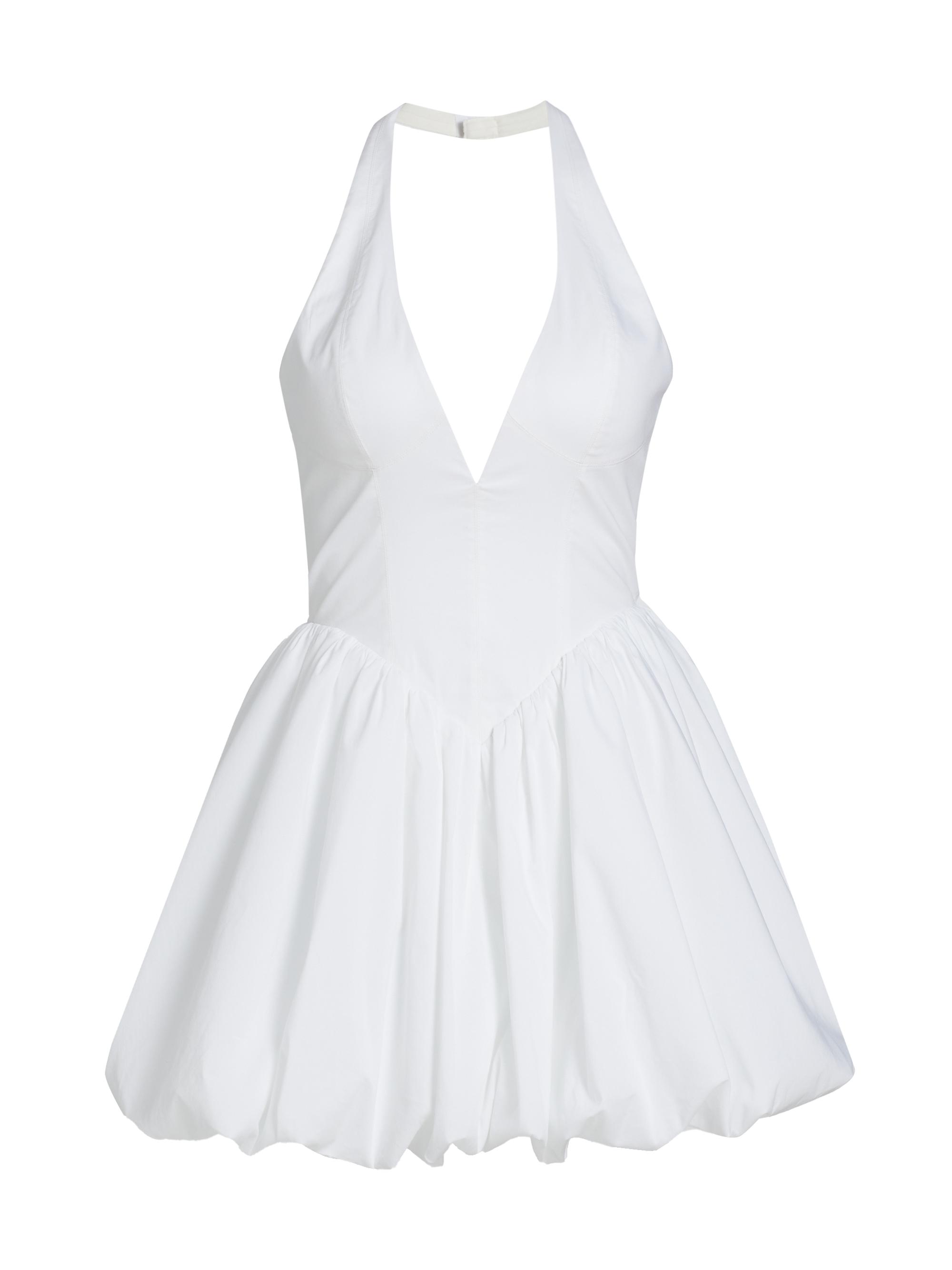 Ronny Kobo Women's Tuberose Cotton-Blend Halterneck Minidress - White