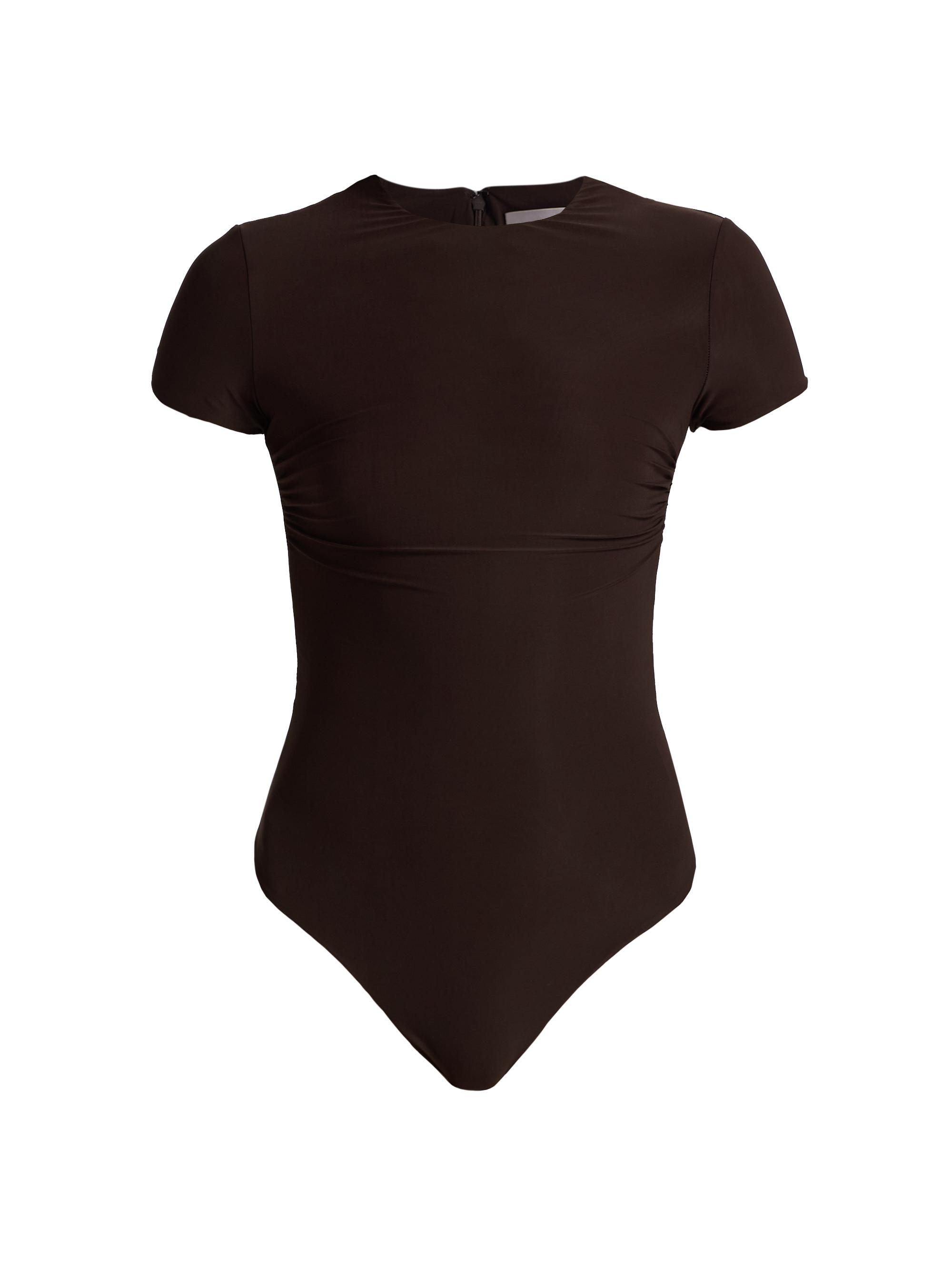 Ronny Kobo Women's Rae Jewel Neck Bodysuit - Espresso