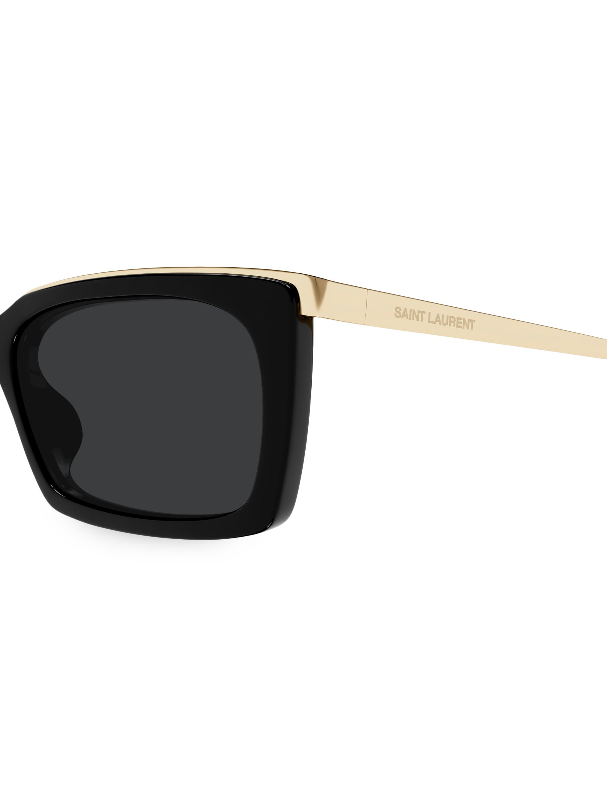 Saint Laurent 57MM Rectangular Metal Sunglasses | Saks Fifth Avenue