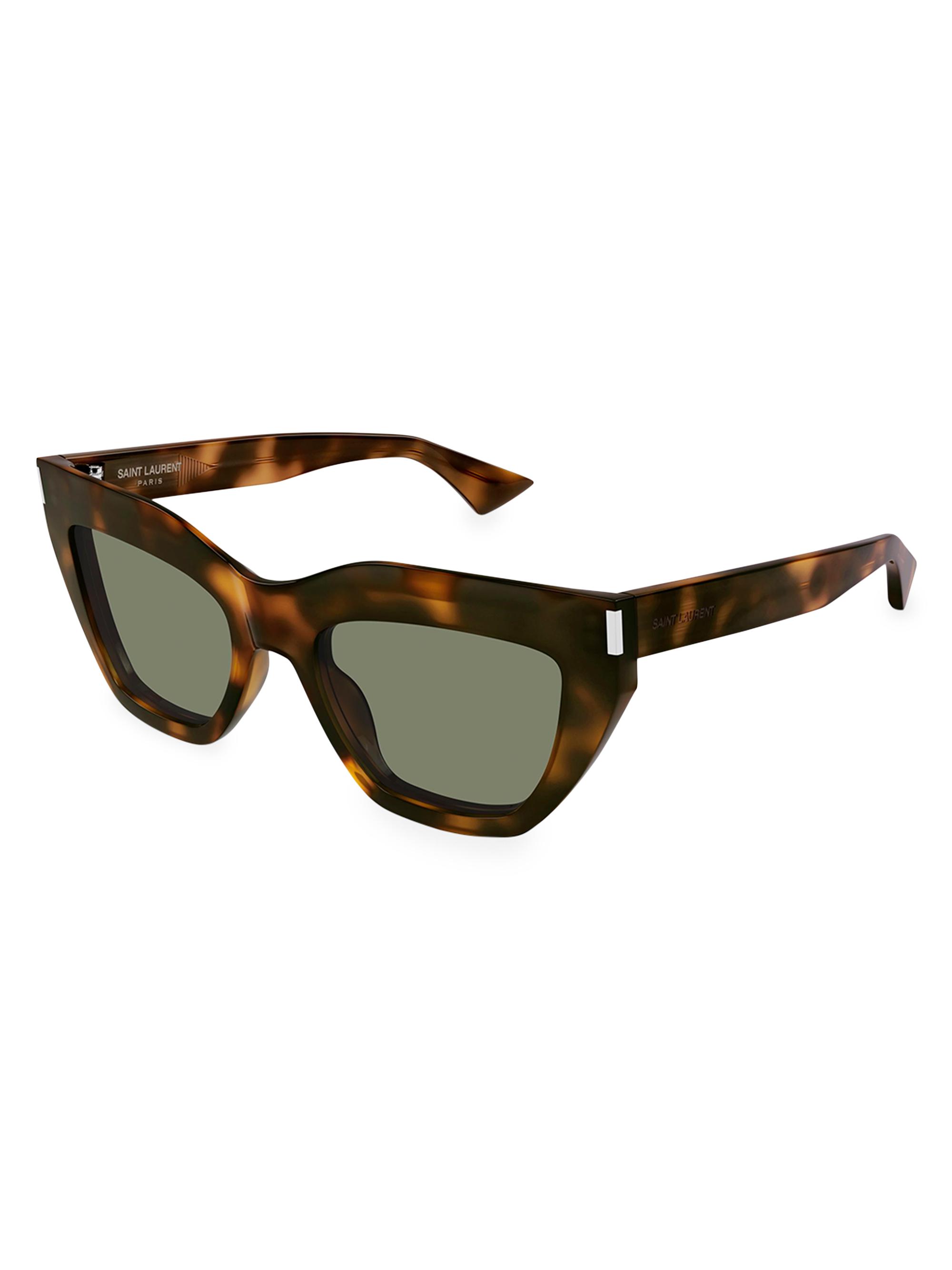 Saint Laurent Women's 53MM Cat-Eye Sunglasses - Dark Brown