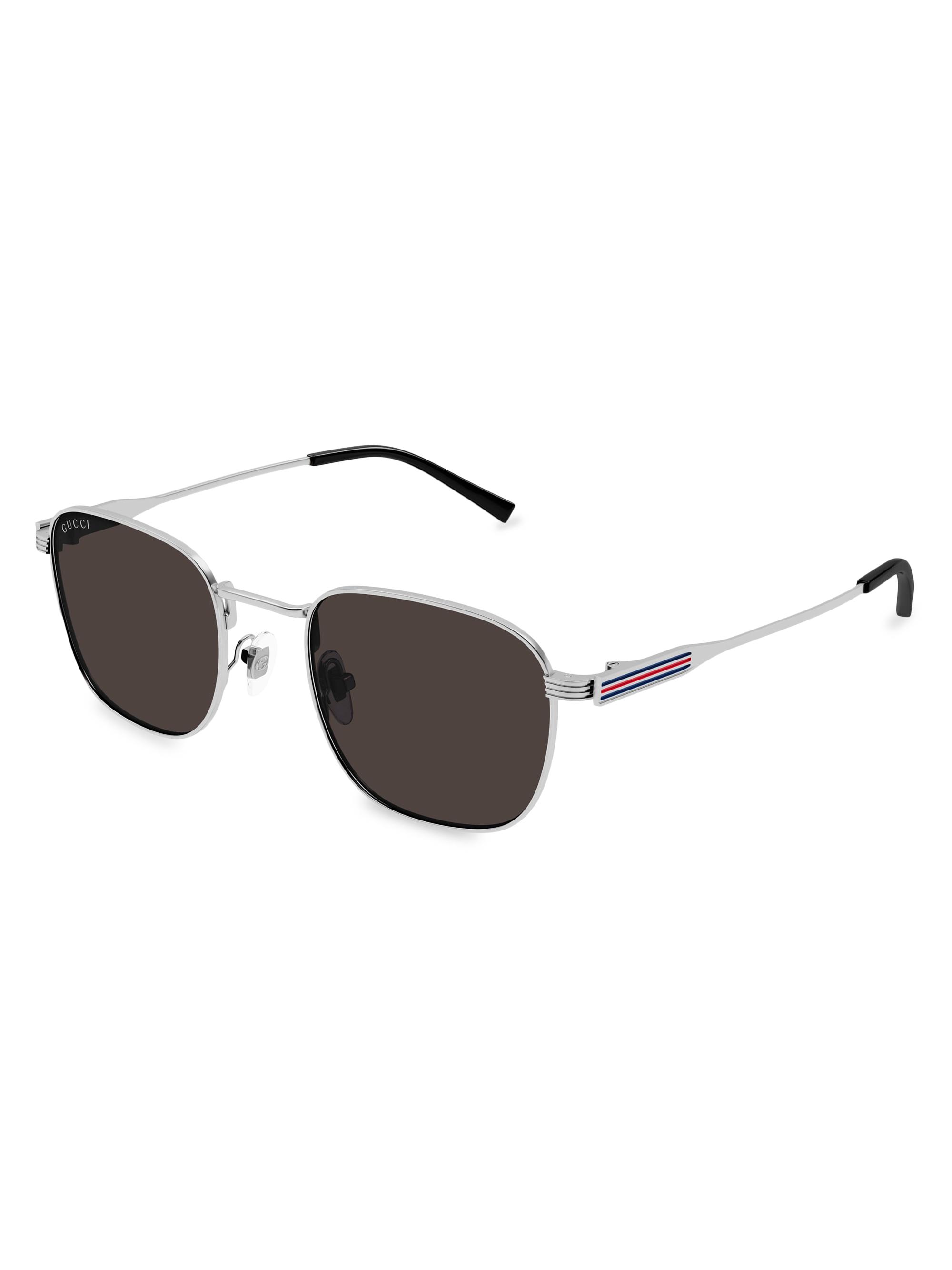 Gucci Men's Metal Web 50MM Panthos Metal Sunglasses - Silver Black