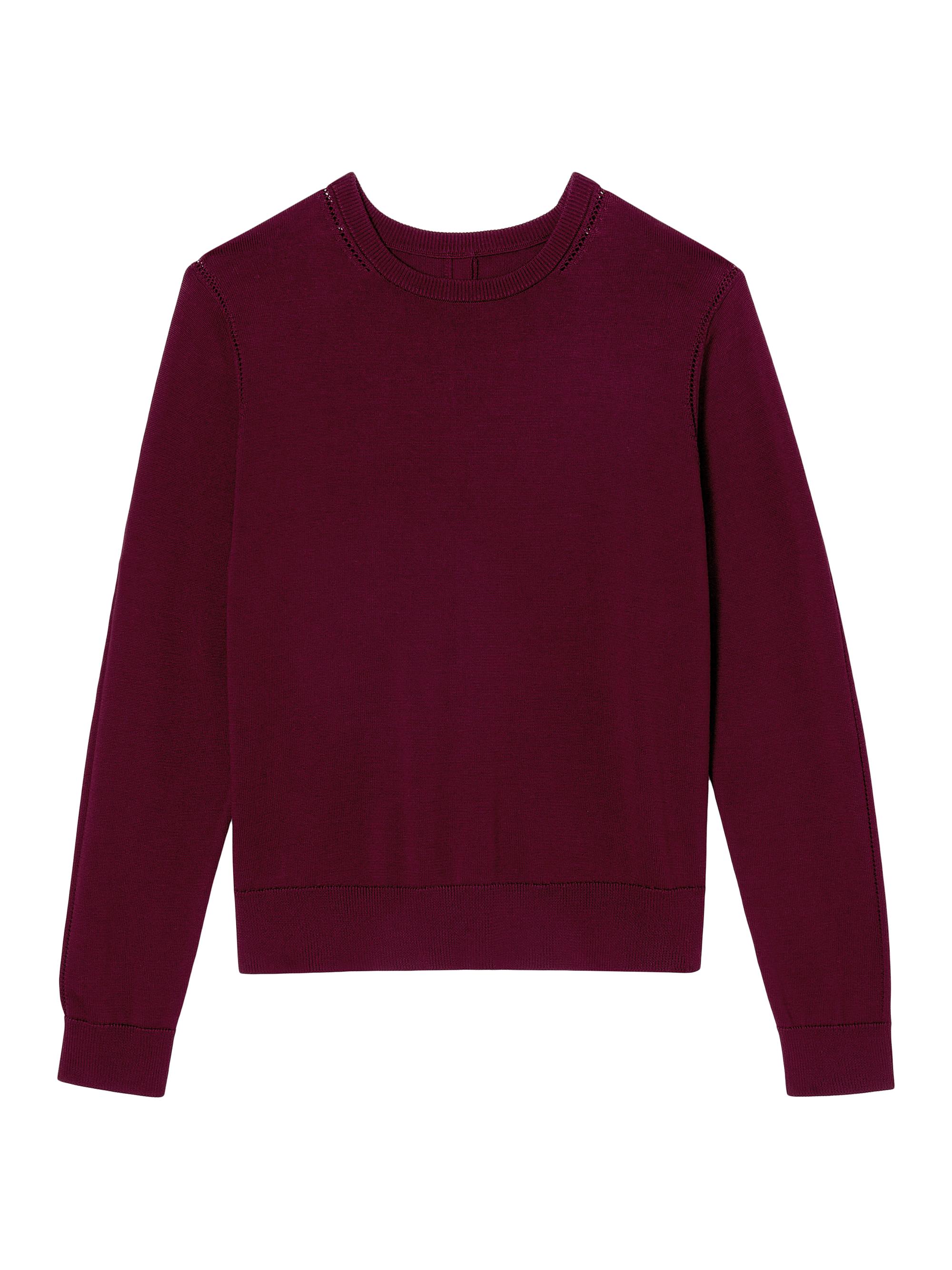 M.M.LaFleur Women's Larissa Pointelle Cotton Silk Knit Sweater - Syrah