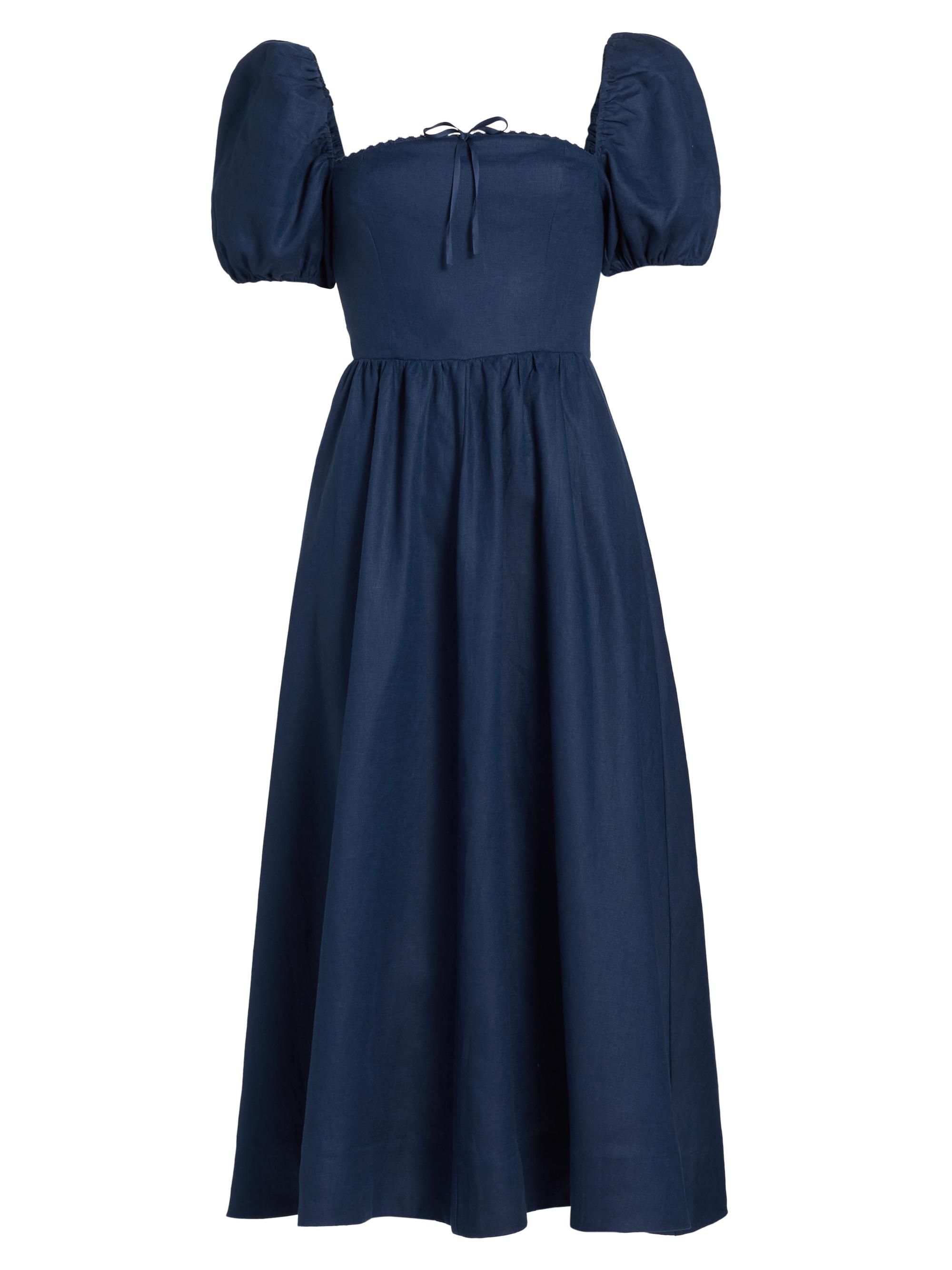 Reformation Marella Linen Midi-Dress Saks Fifth Avenue