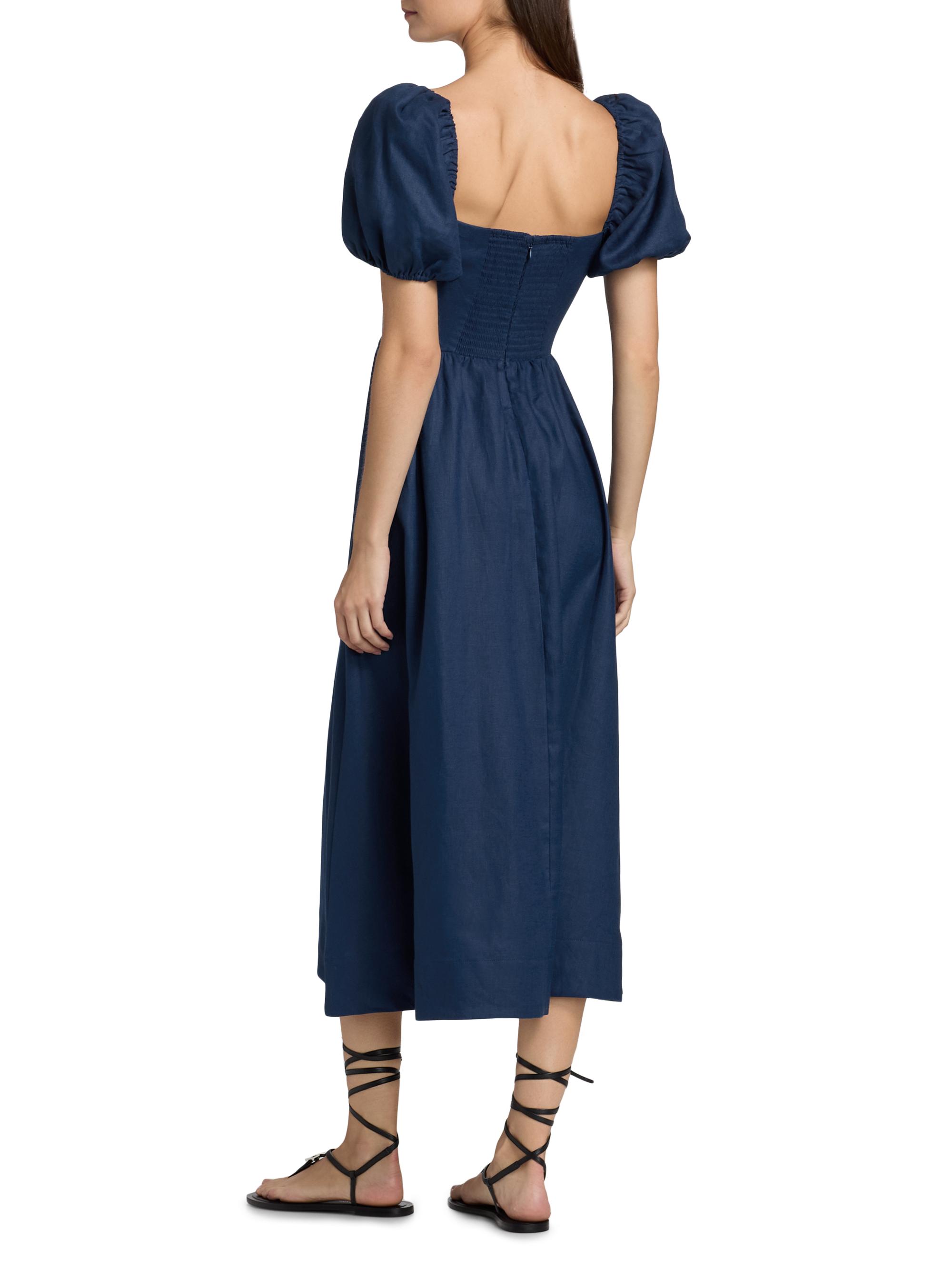 Reformation Marella Linen Midi-Dress | Saks Fifth Avenue