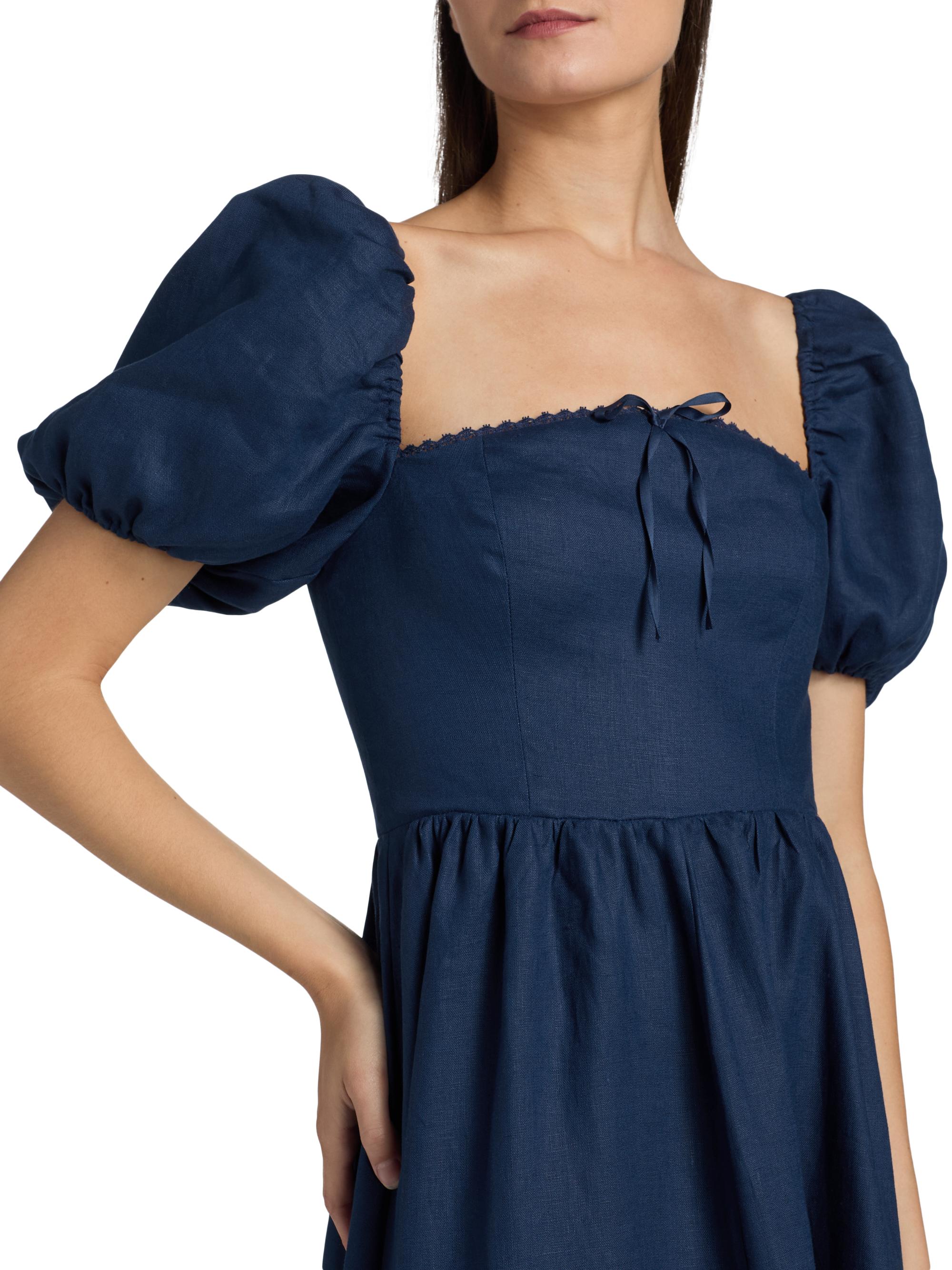 Reformation Marella Linen Midi-Dress | Saks Fifth Avenue