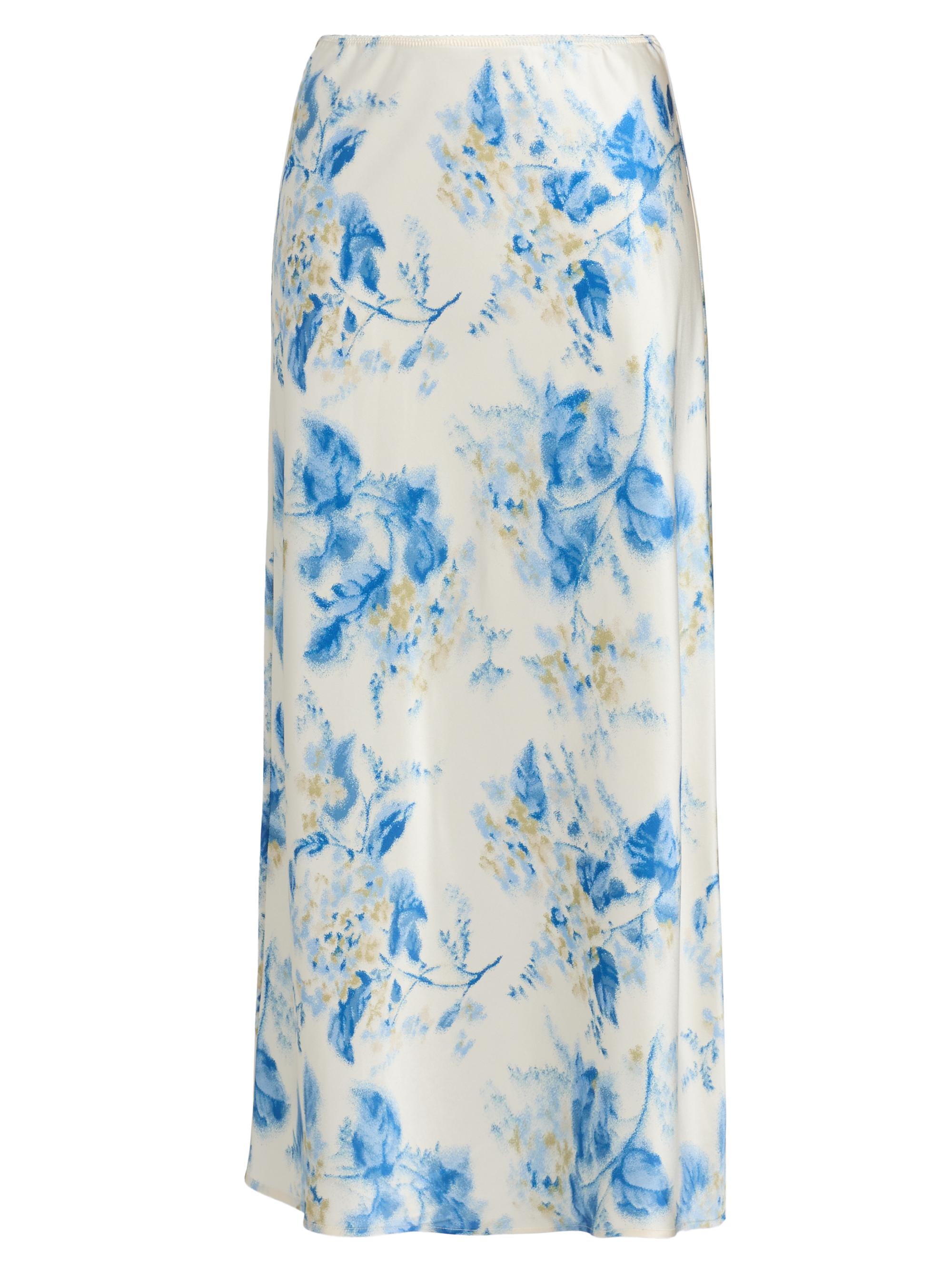 Reformation Women's Layla Floral Silk Midi-skirt - Misty Morning