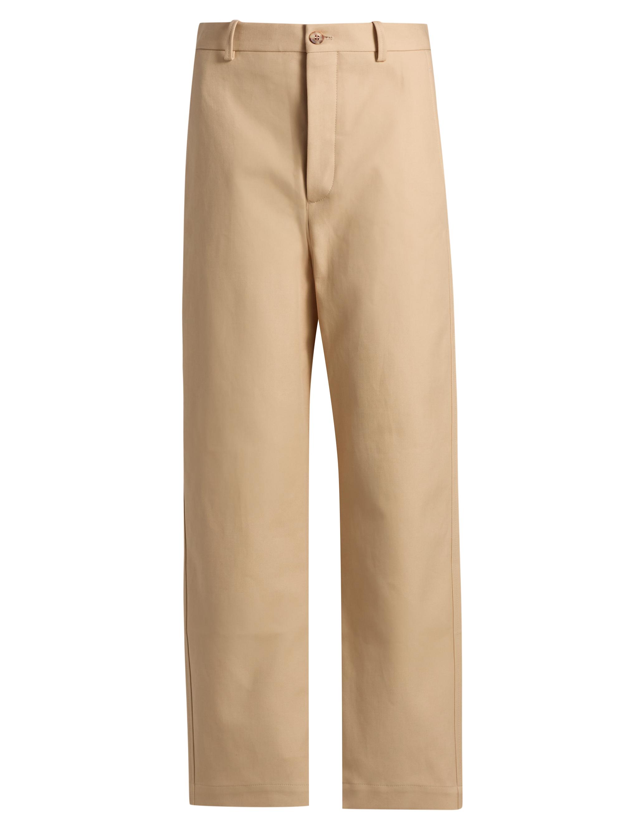 WARDROBE.NYC Women's Drill Twill Cotton Straight-Leg Trousers - Khaki