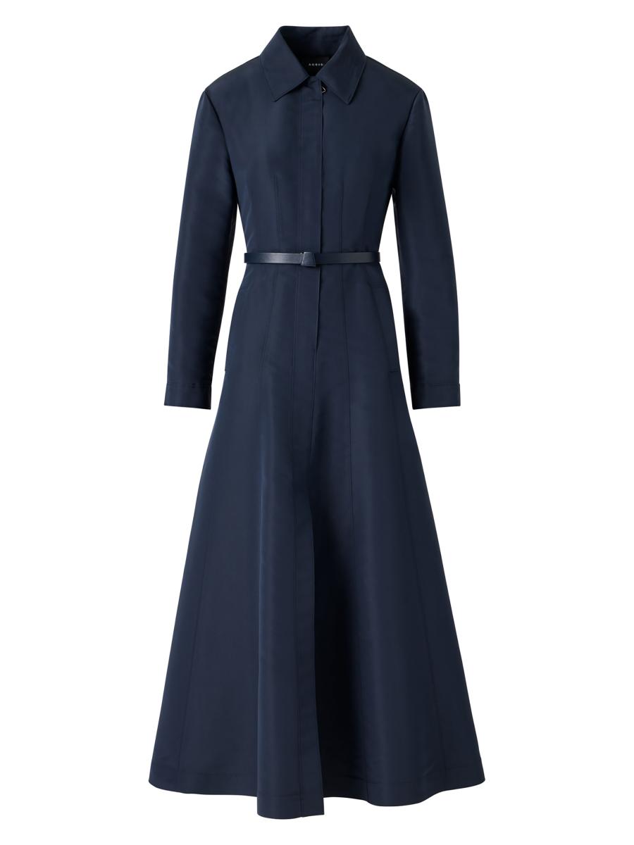 akris shirt dress Belted Long Sleeve Shirt Dress in Cotton Voile greige / 4
