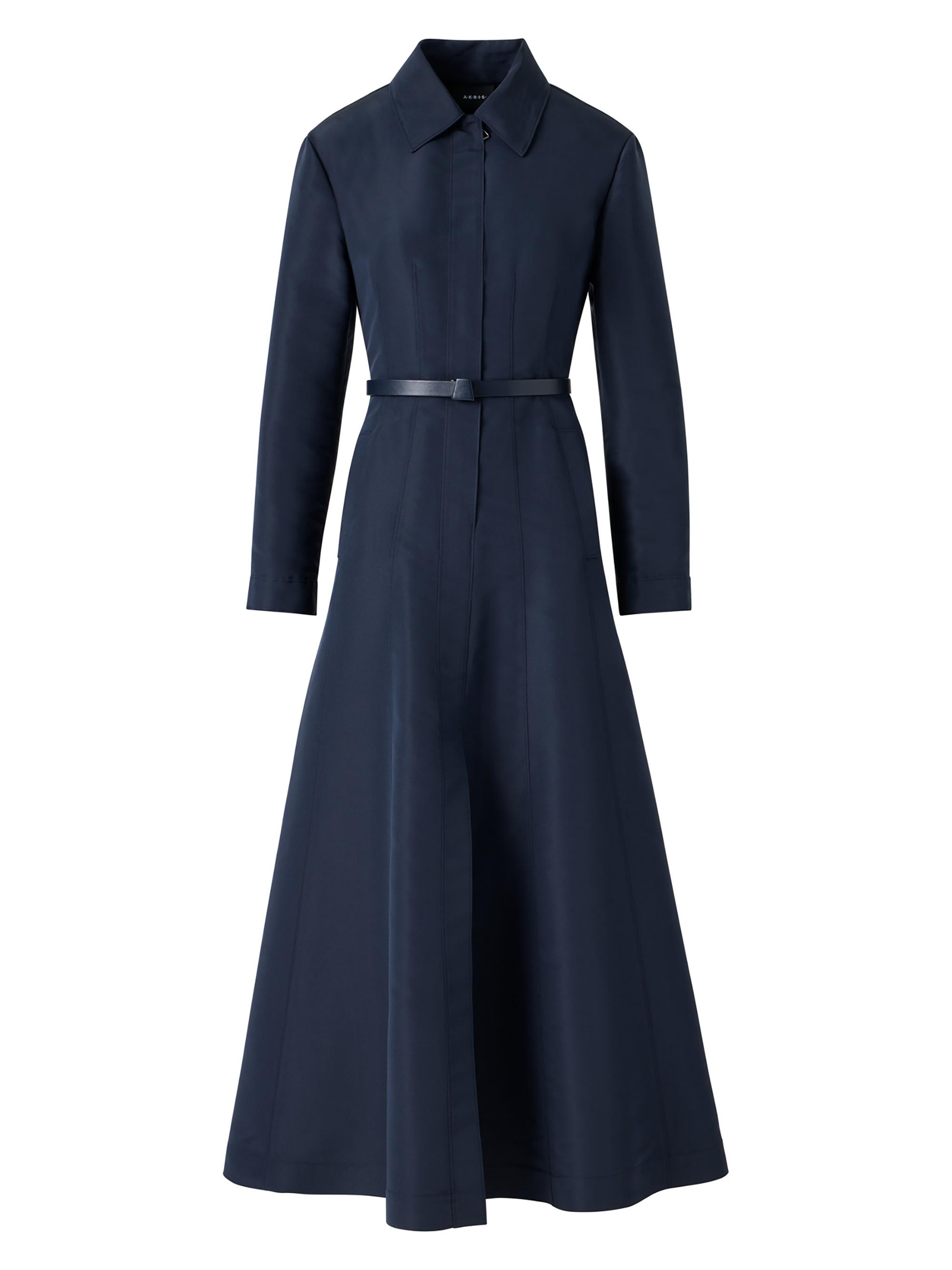 Akris Women's Ottoman Silk Belted Shirtdress - Navy